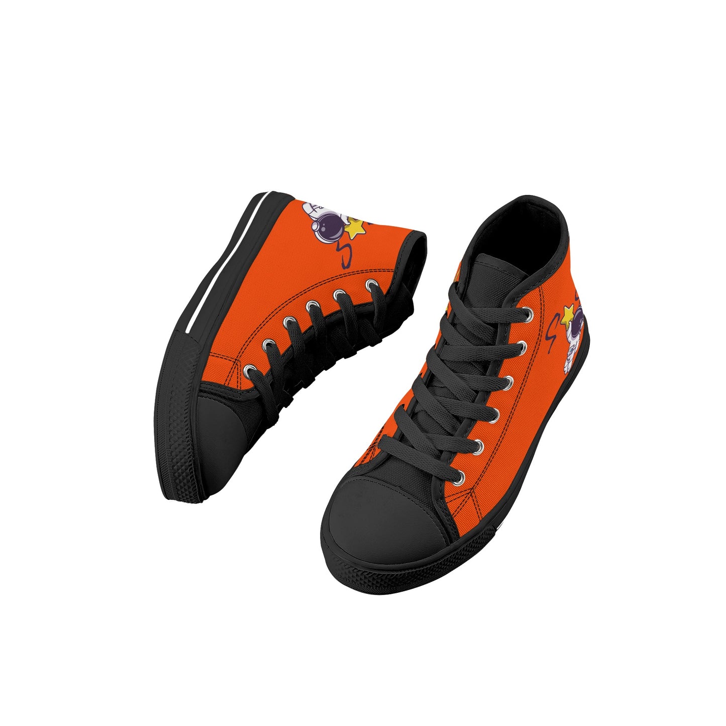 Space Man 23 Kids Dark Orange High Top Star Kicks