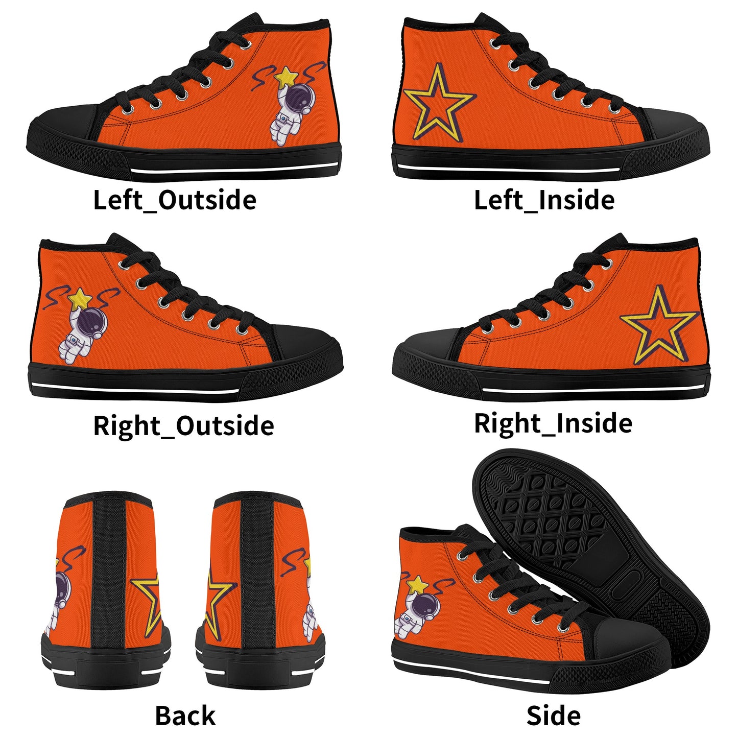 Space Man 23 Kids Dark Orange High Top Star Kicks