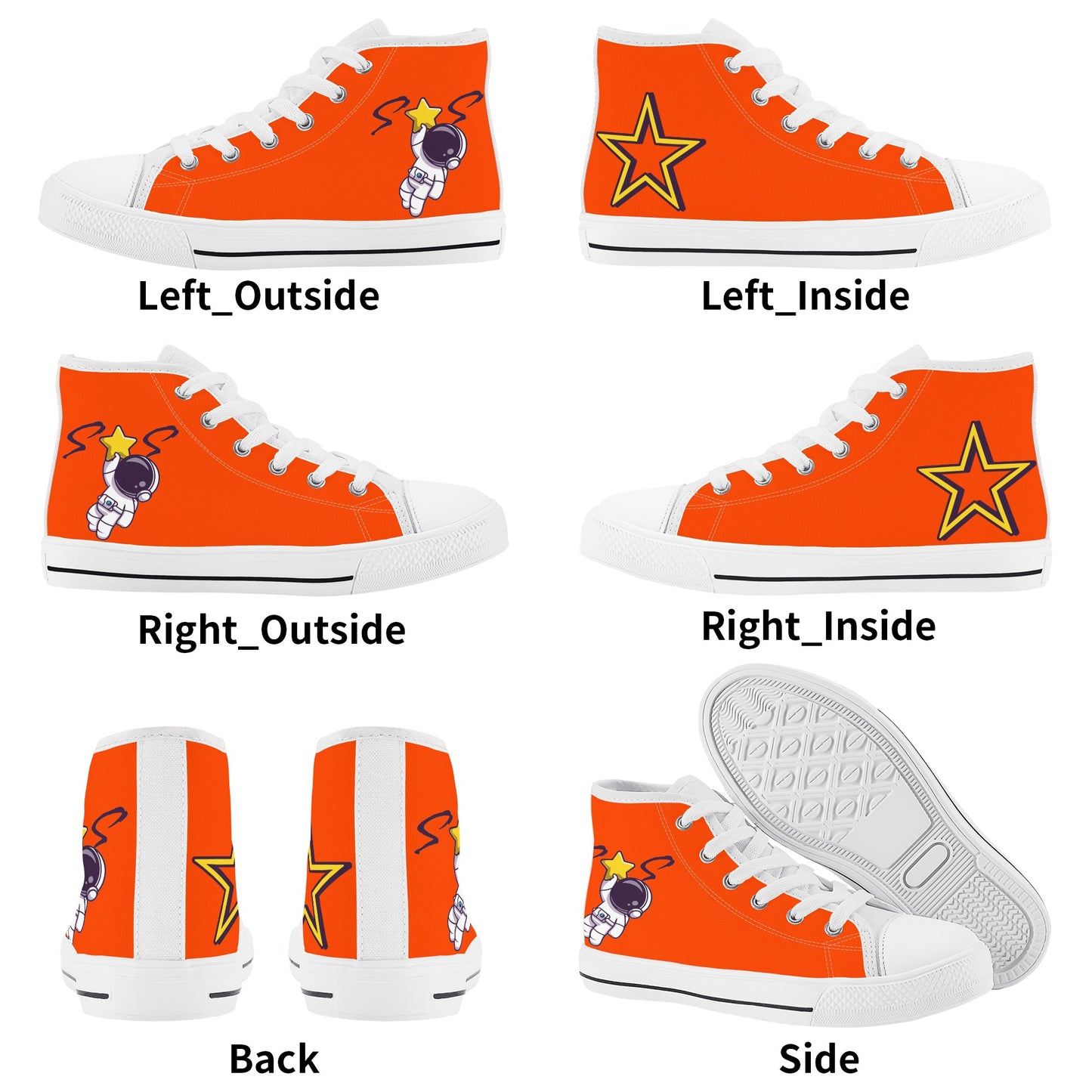 Space Man 23 Kids Dark Orange High Top Star Kicks