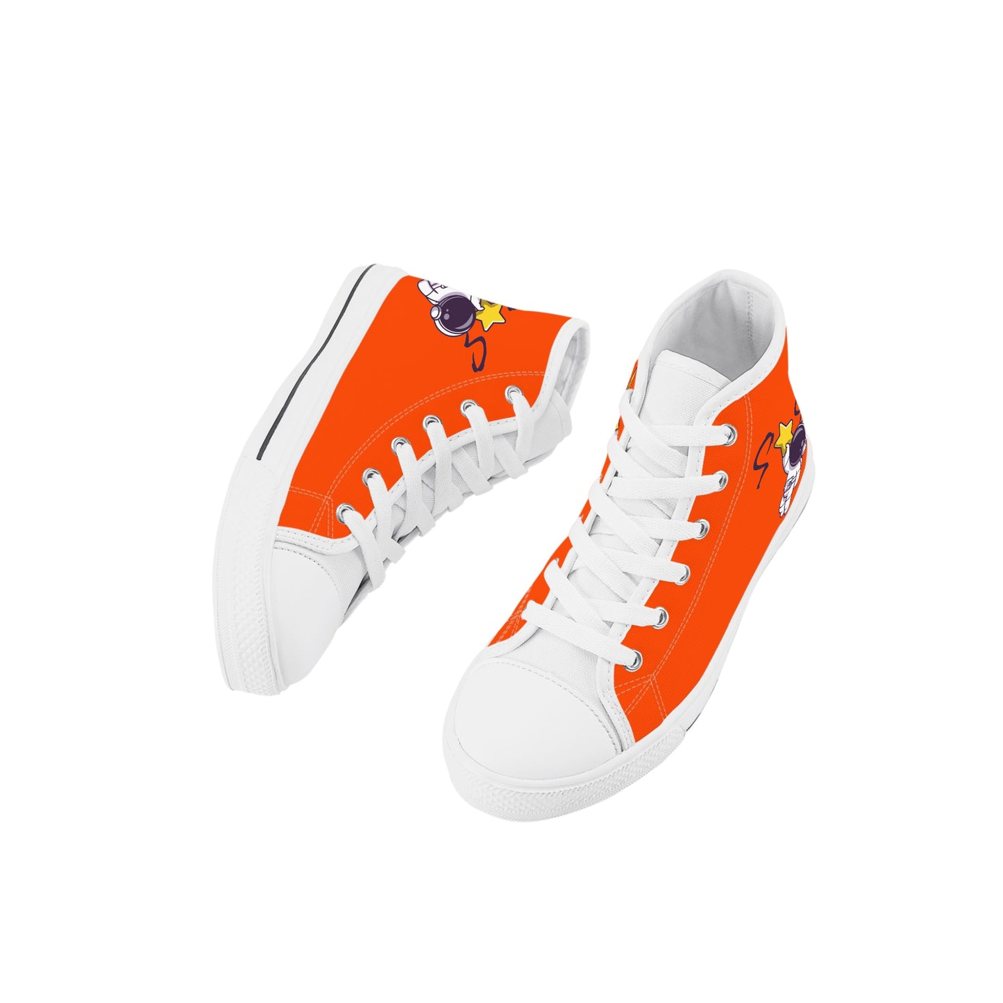 Space Man 23 Kids Dark Orange High Top Star Kicks