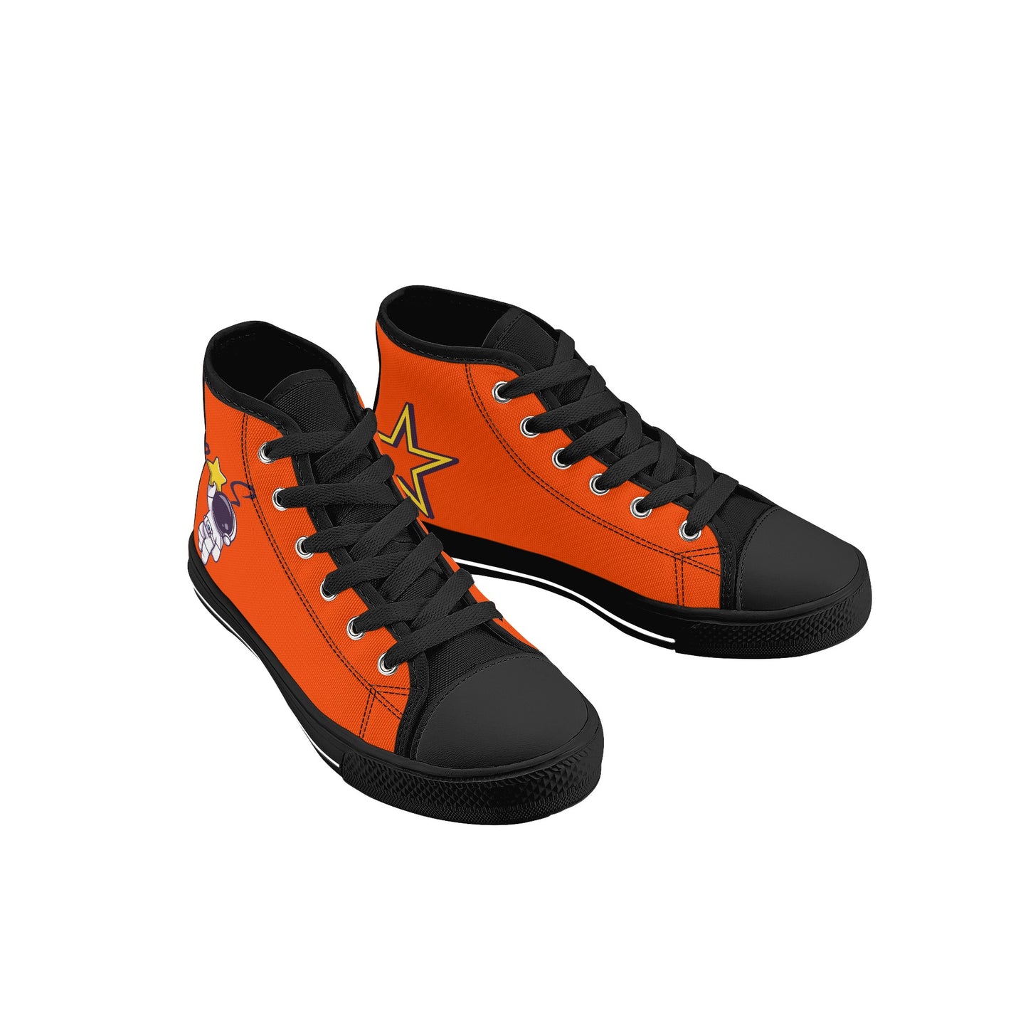 Space Man 23 Kids Dark Orange High Top Star Kicks