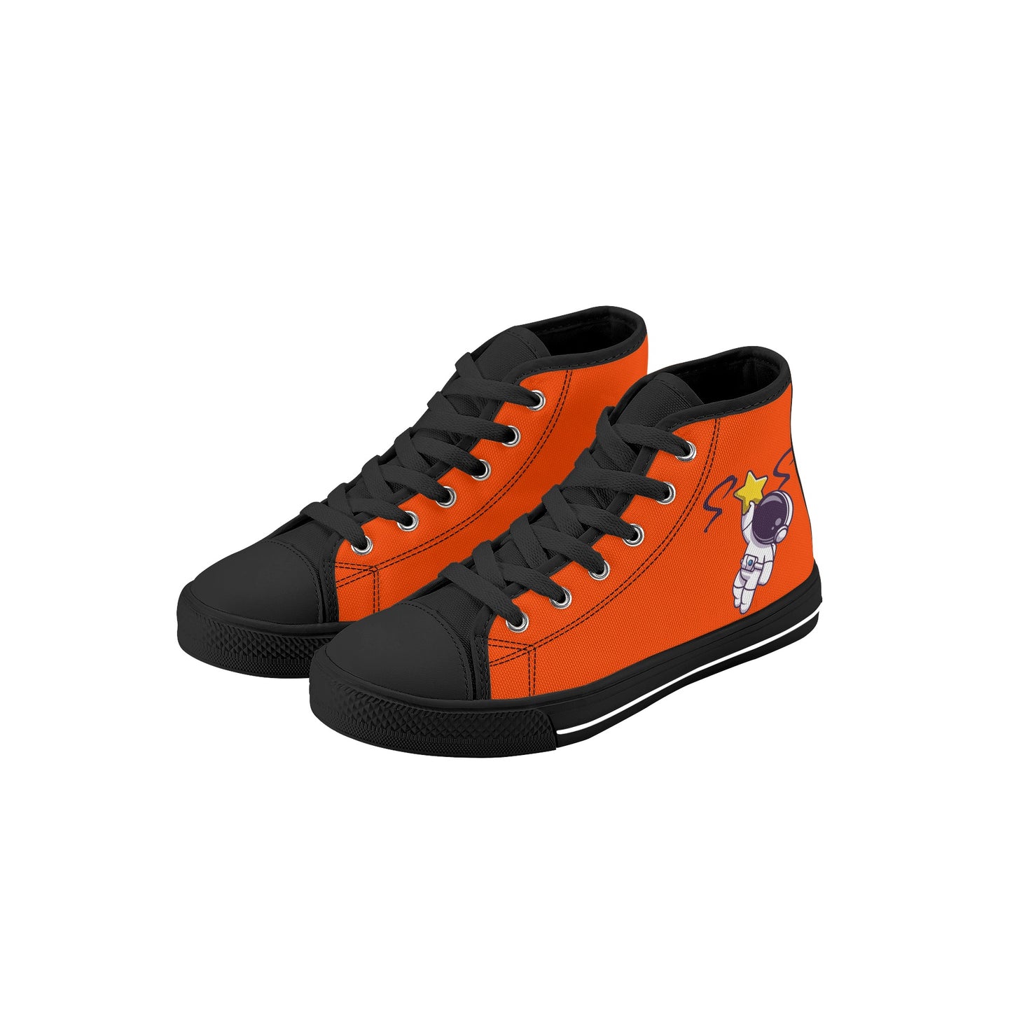 Space Man 23 Kids Dark Orange High Top Star Kicks