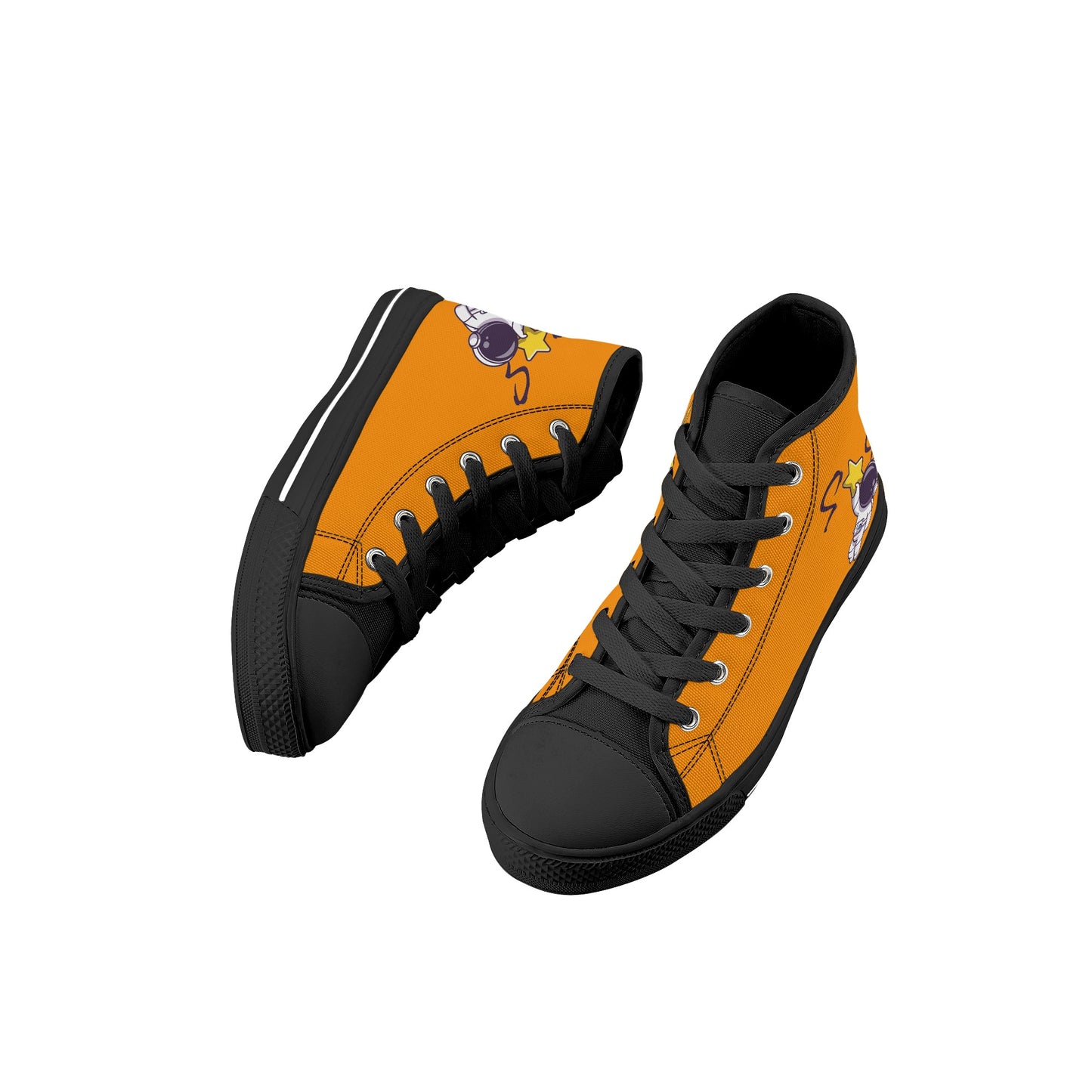 Space Man 23 Kids Orange High Top Star Kicks