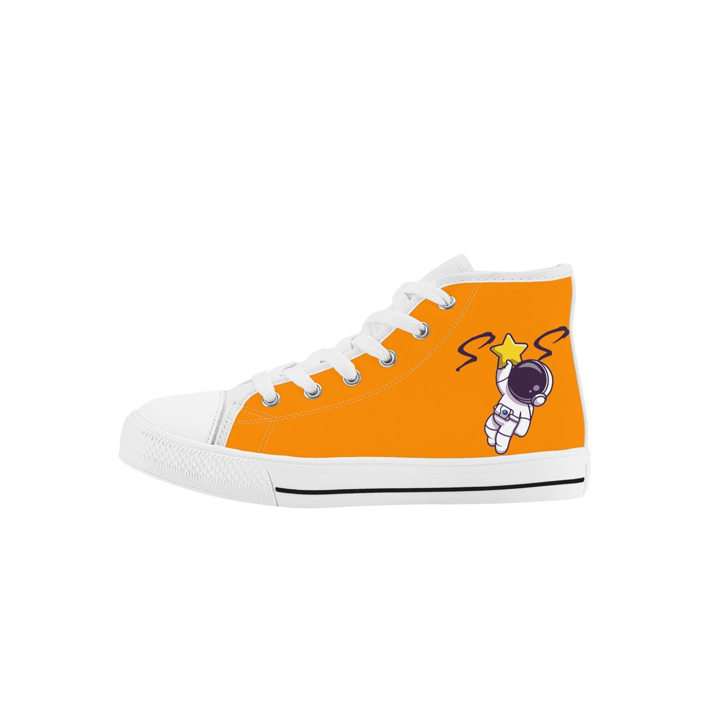 Space Man 23 Kids Orange High Top Star Kicks