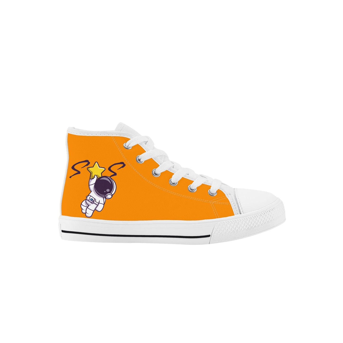 Space Man 23 Kids Orange High Top Star Kicks