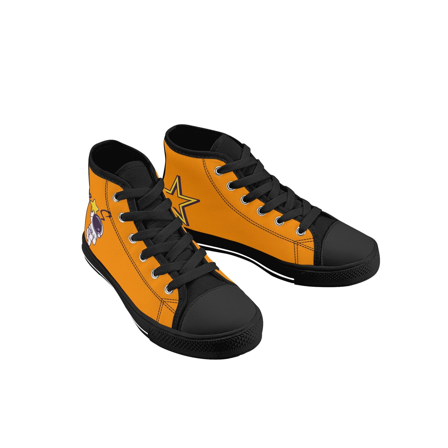 Space Man 23 Kids Orange High Top Star Kicks