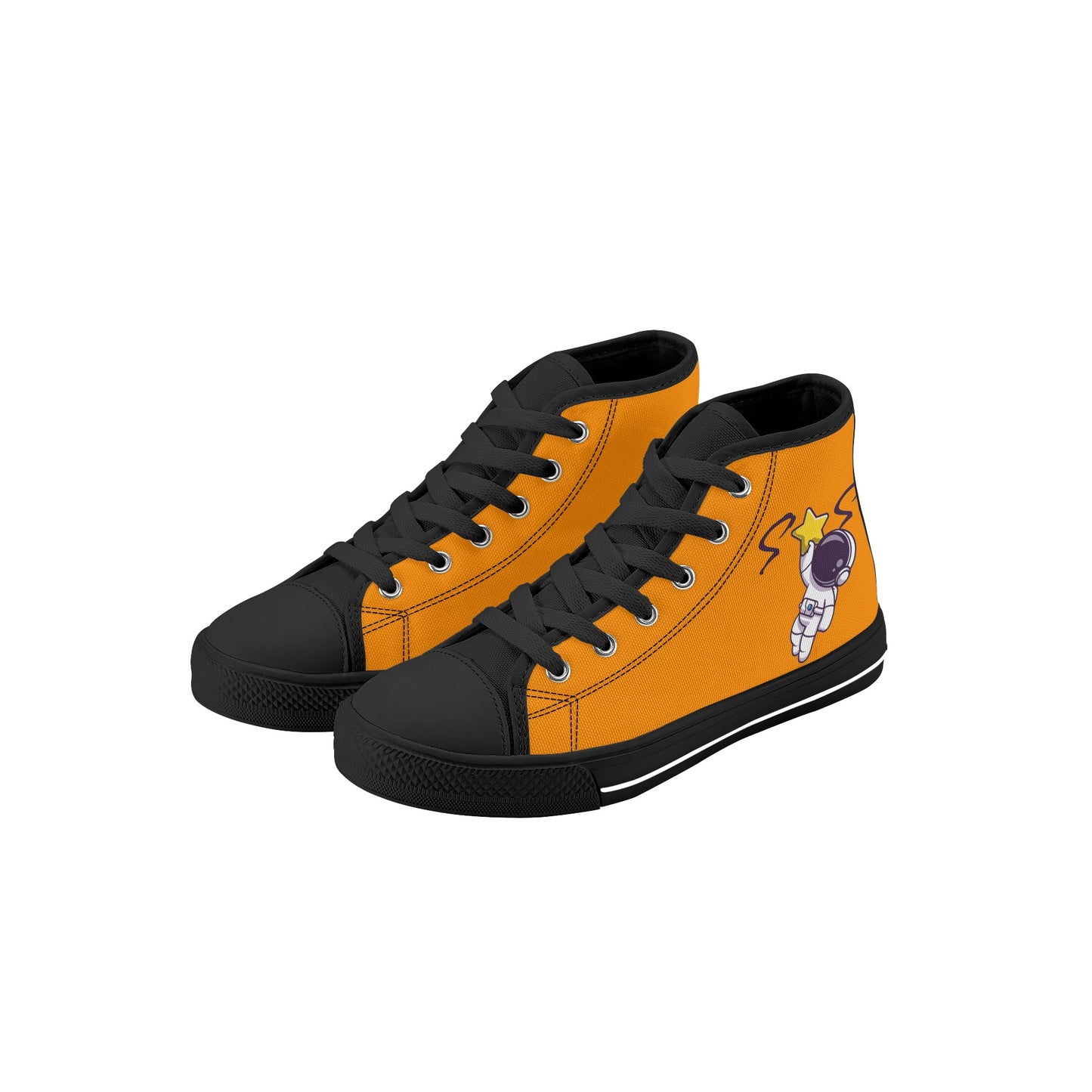 Space Man 23 Kids Orange High Top Star Kicks