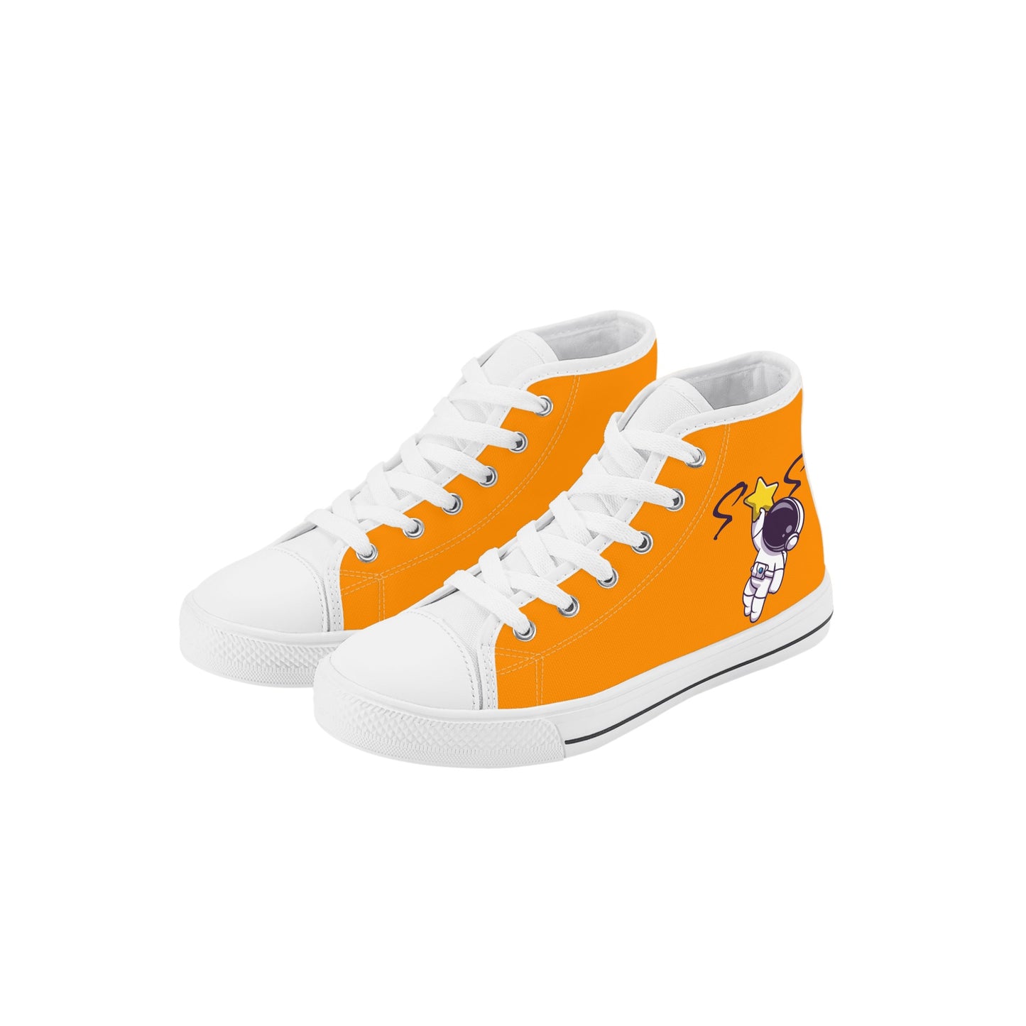 Space Man 23 Kids Orange High Top Star Kicks