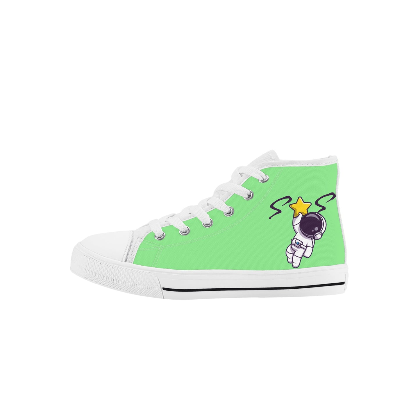 Space Man 23 Kids Mint Green High Top Star Kicks