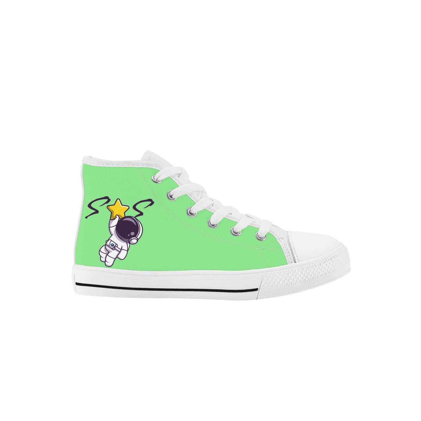 Space Man 23 Kids Mint Green High Top Star Kicks