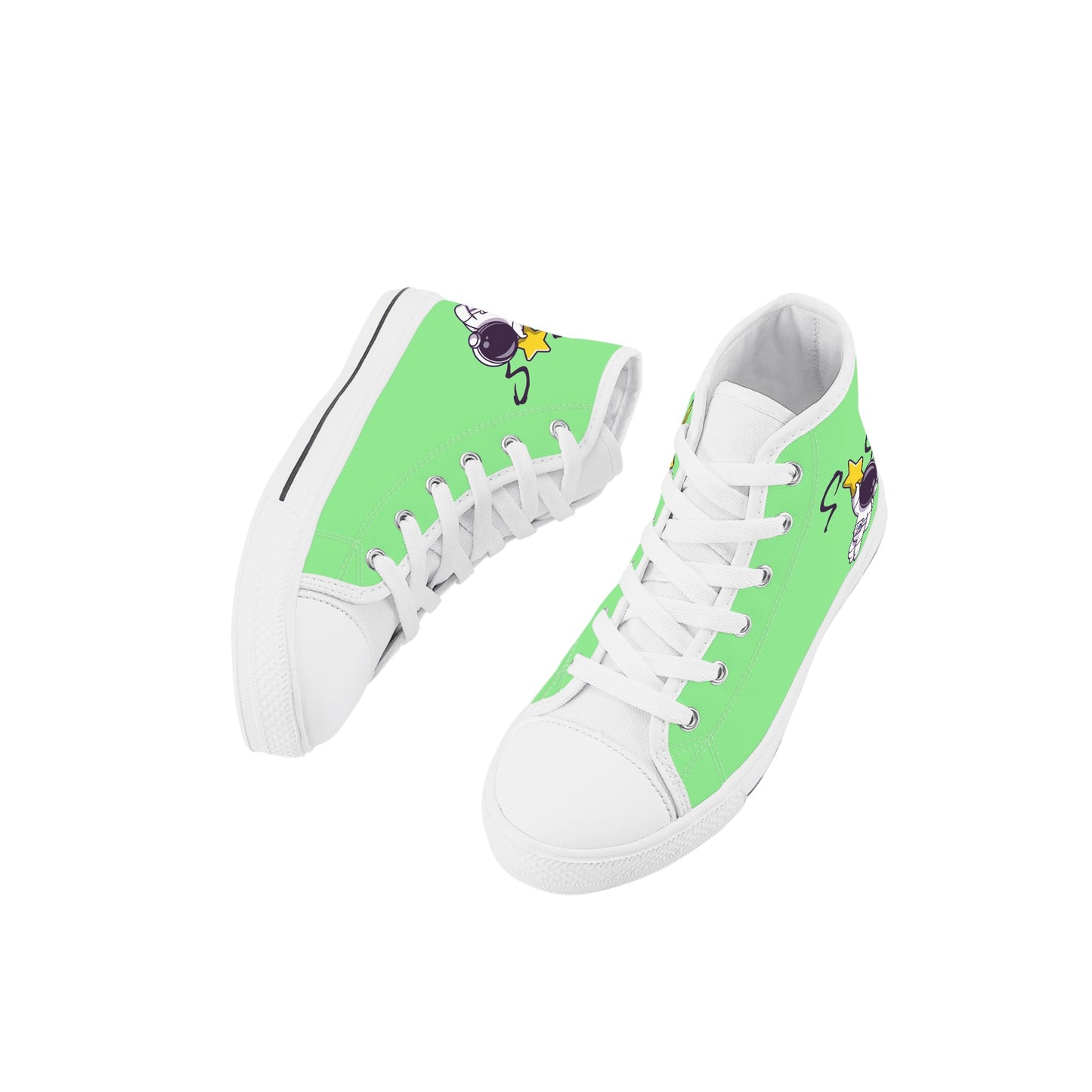 Space Man 23 Kids Mint Green High Top Star Kicks