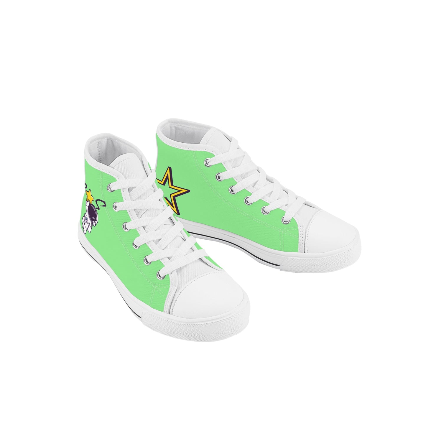 Space Man 23 Kids Mint Green High Top Star Kicks