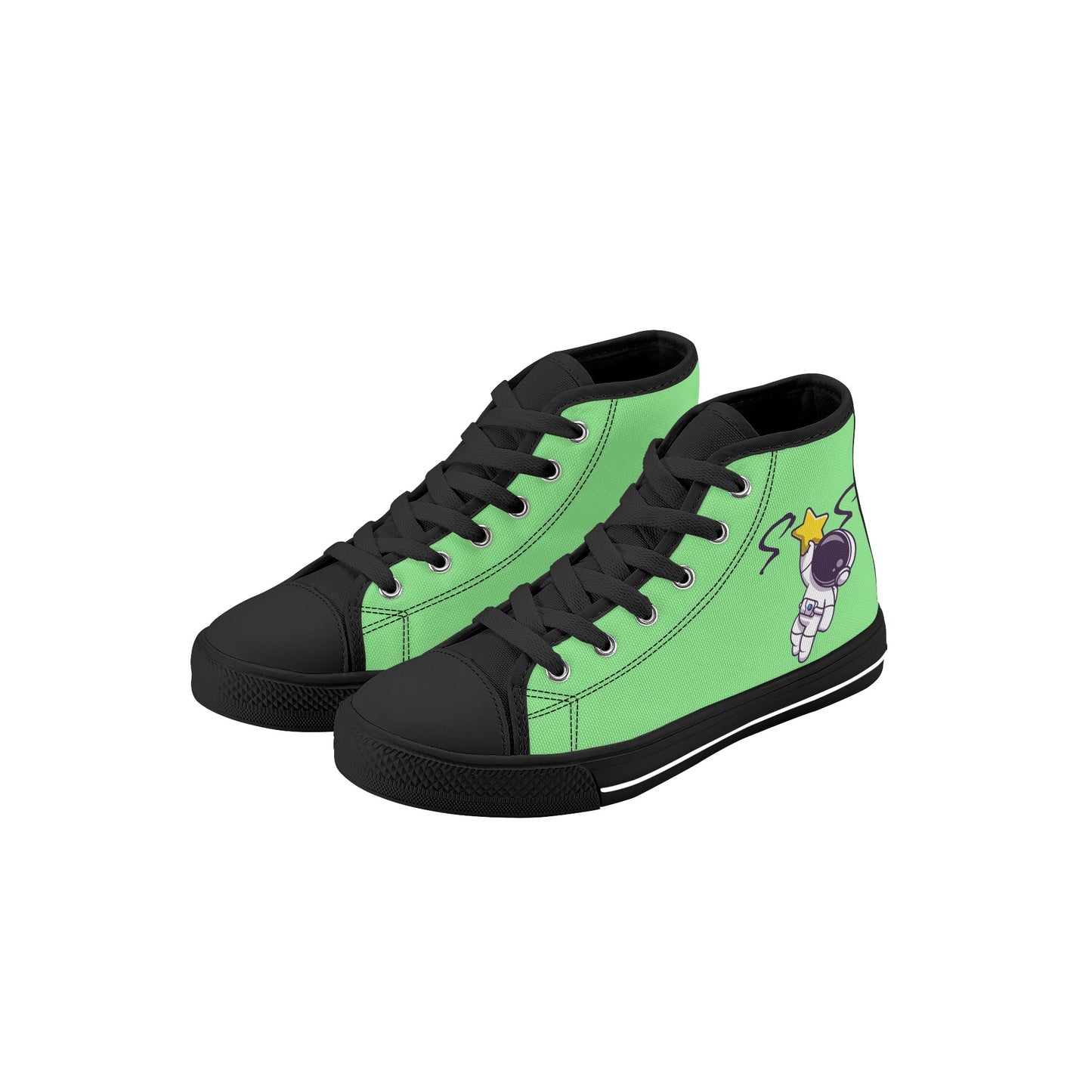 Space Man 23 Kids Mint Green High Top Star Kicks