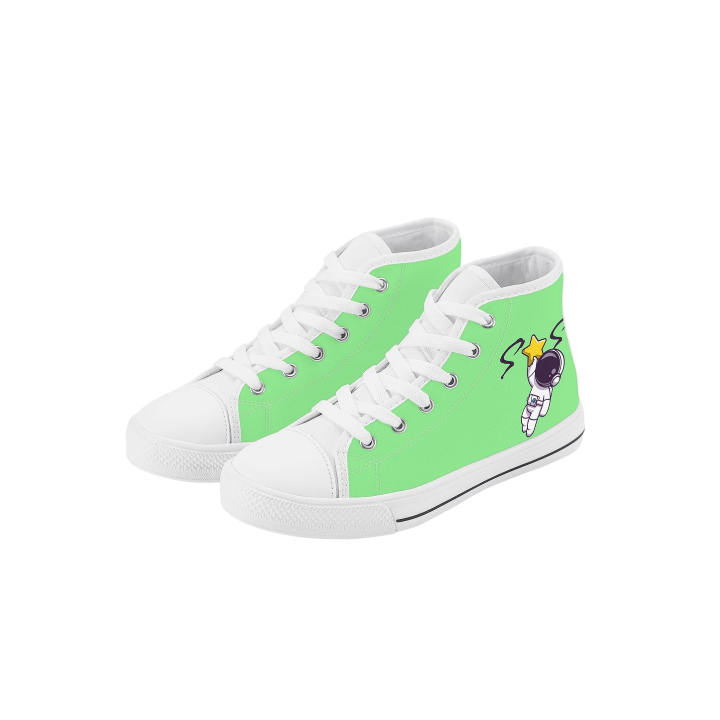 Space Man 23 Kids Mint Green High Top Star Kicks