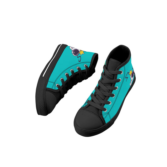 Space Man 23 Kids Turquoise High Top Star Kicks