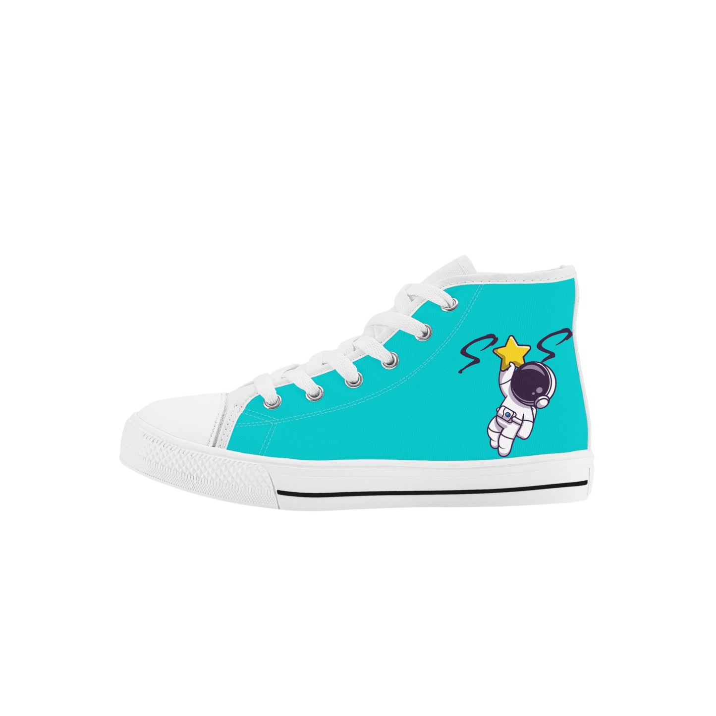 Space Man 23 Kids Turquoise High Top Star Kicks