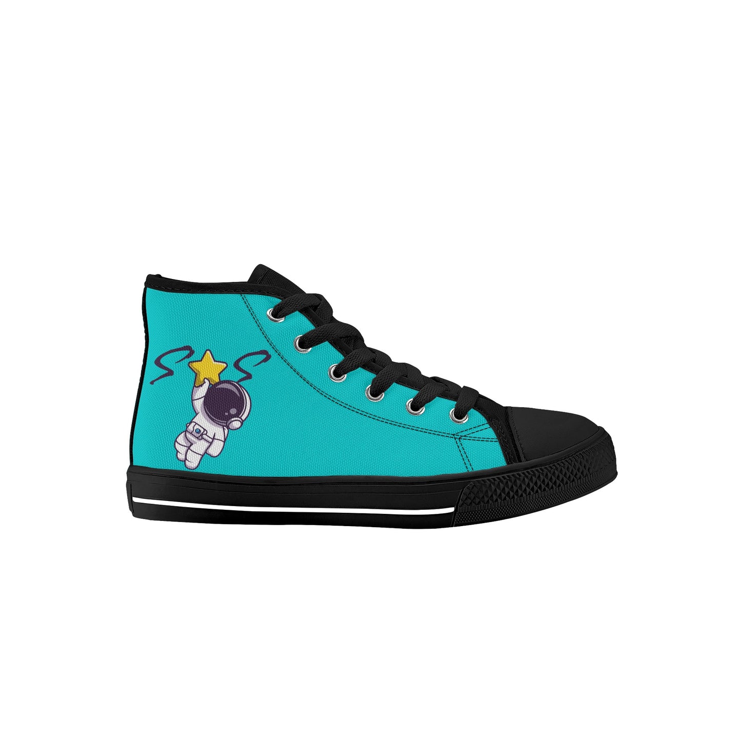 Space Man 23 Kids Turquoise High Top Star Kicks