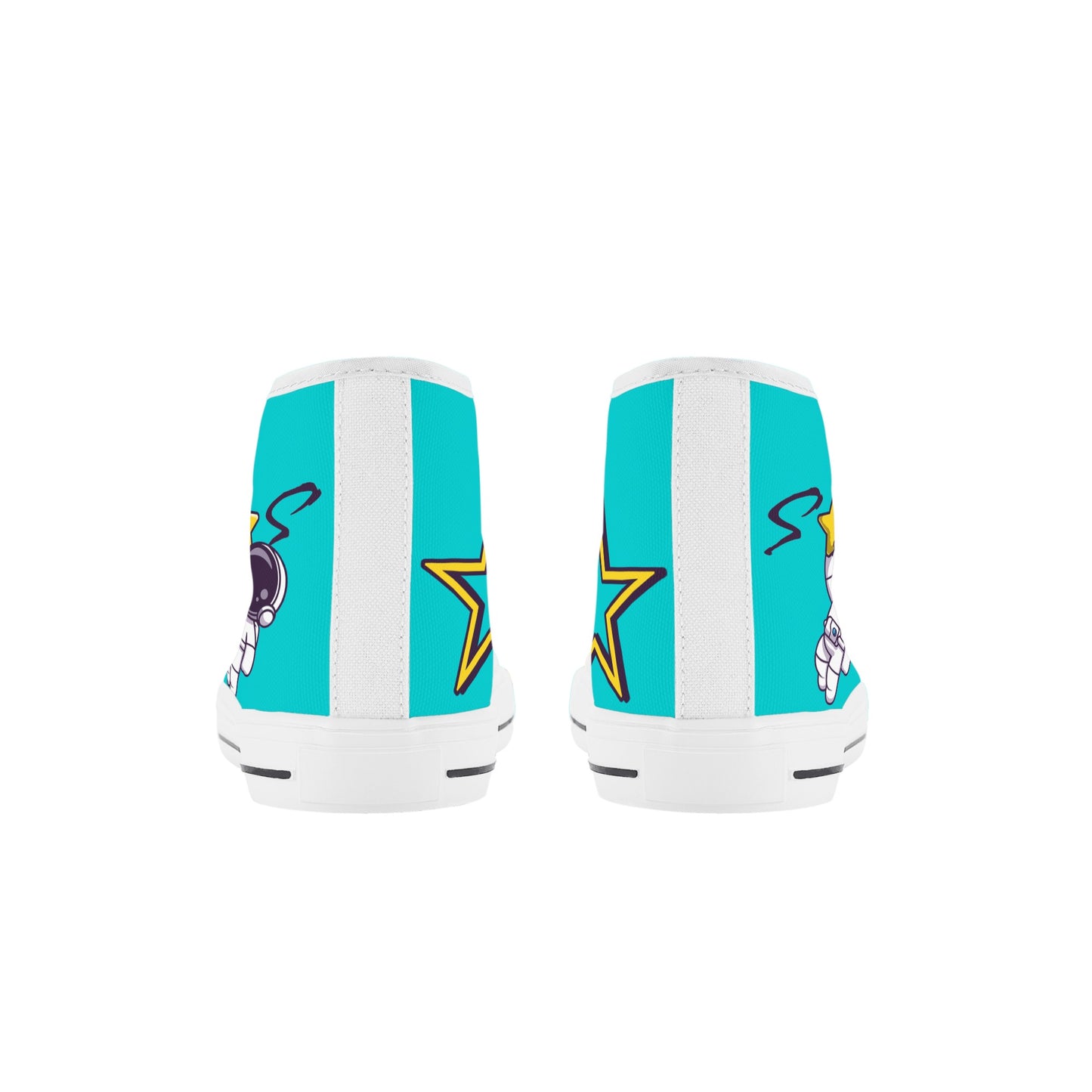 Space Man 23 Kids Turquoise High Top Star Kicks