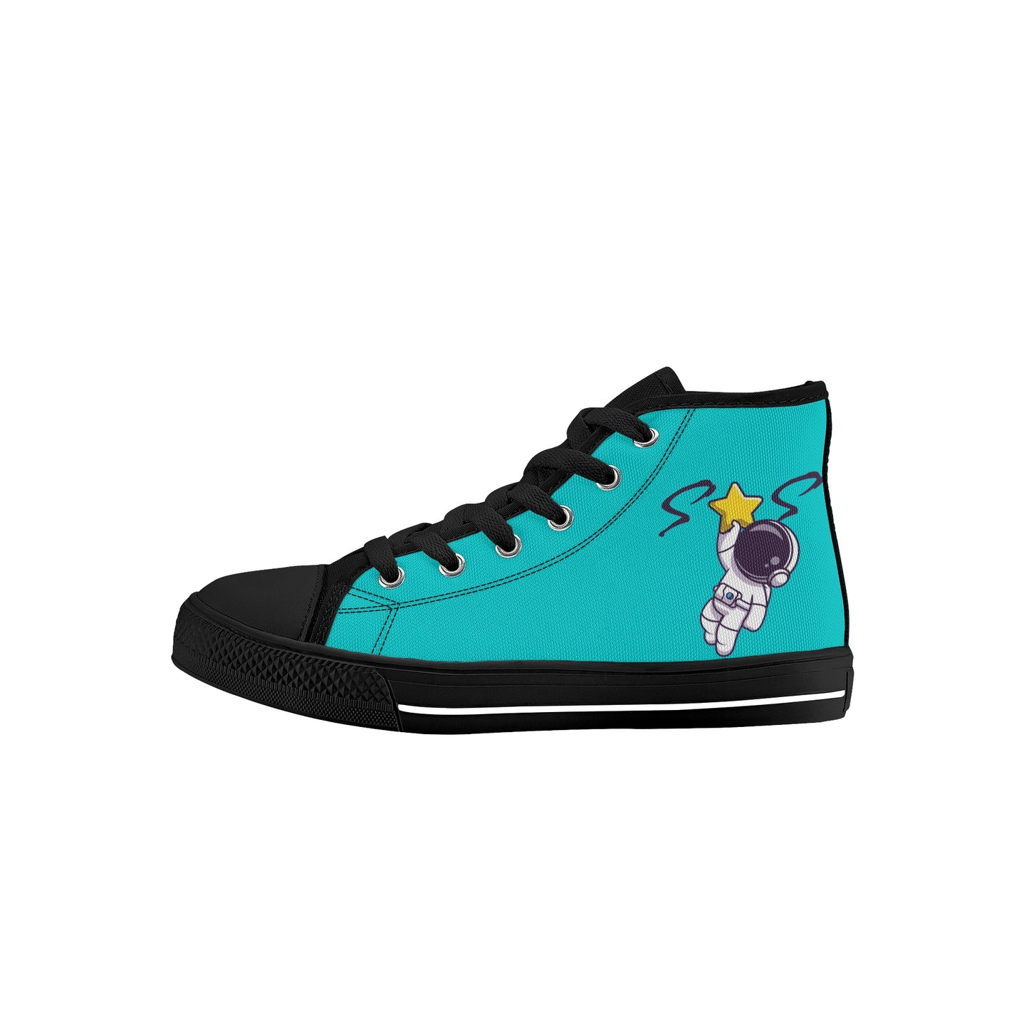 Space Man 23 Kids Turquoise High Top Star Kicks