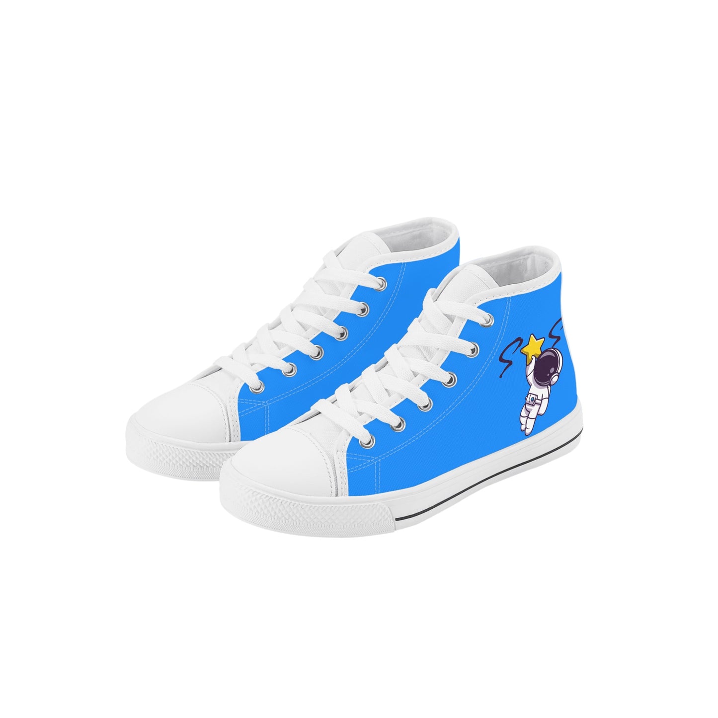 Space Man 23 Kids Blue High Top Star Kicks