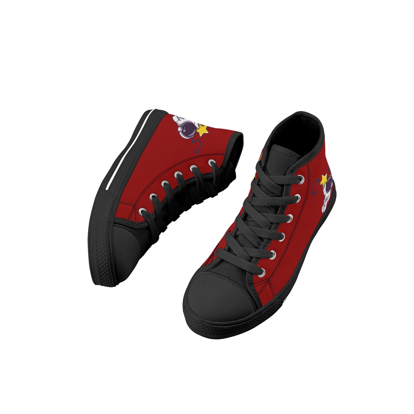 Space Man 23 Kids  Maroon High Top Star Kicks