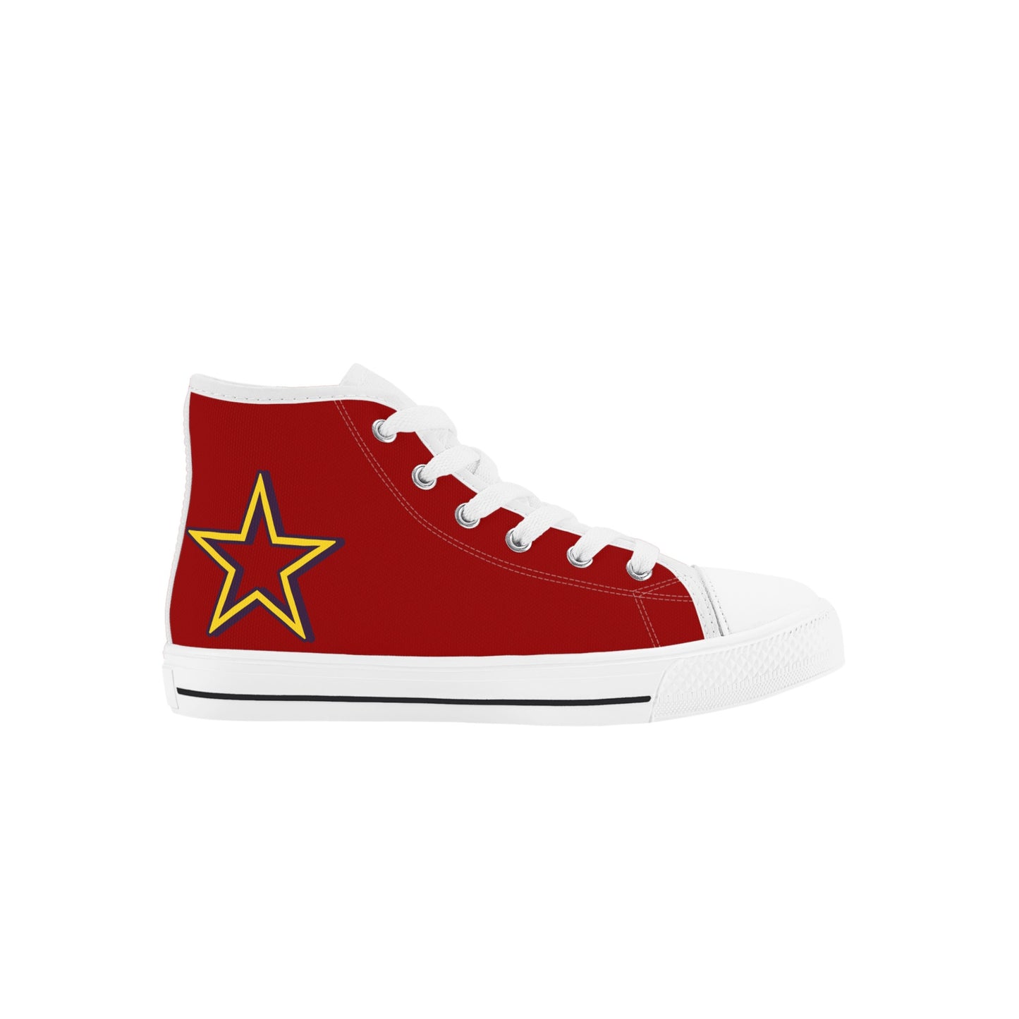 Space Man 23 Kids  Maroon High Top Star Kicks