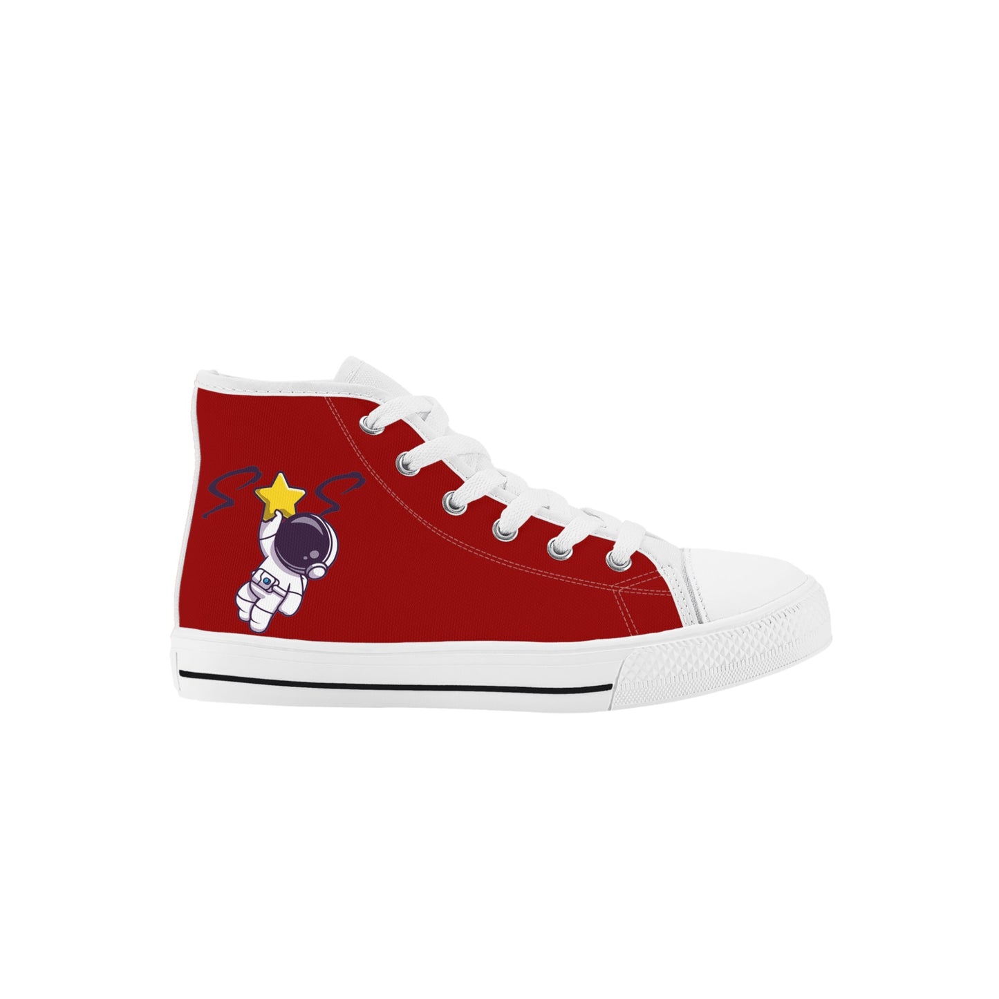 Space Man 23 Kids  Maroon High Top Star Kicks