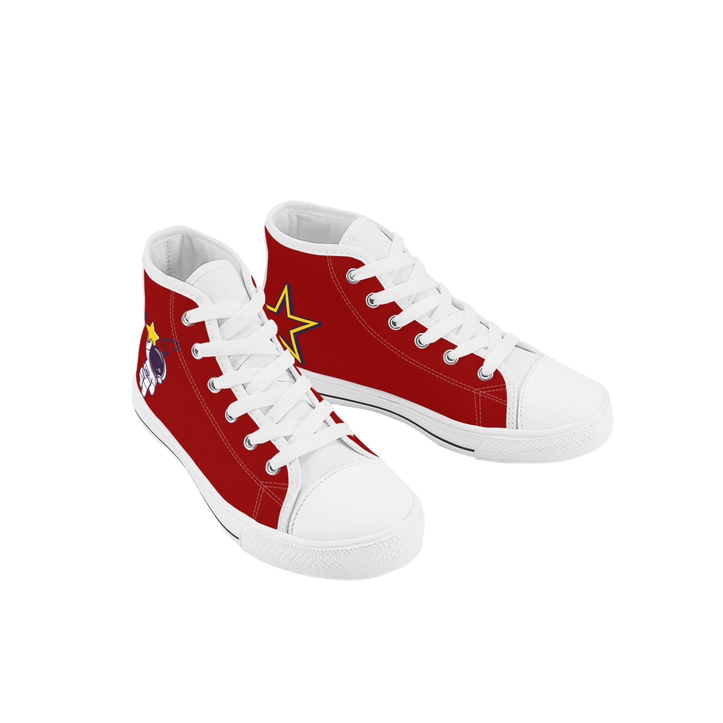 Space Man 23 Kids  Maroon High Top Star Kicks