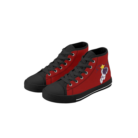 Space Man 23 Kids  Maroon High Top Star Kicks