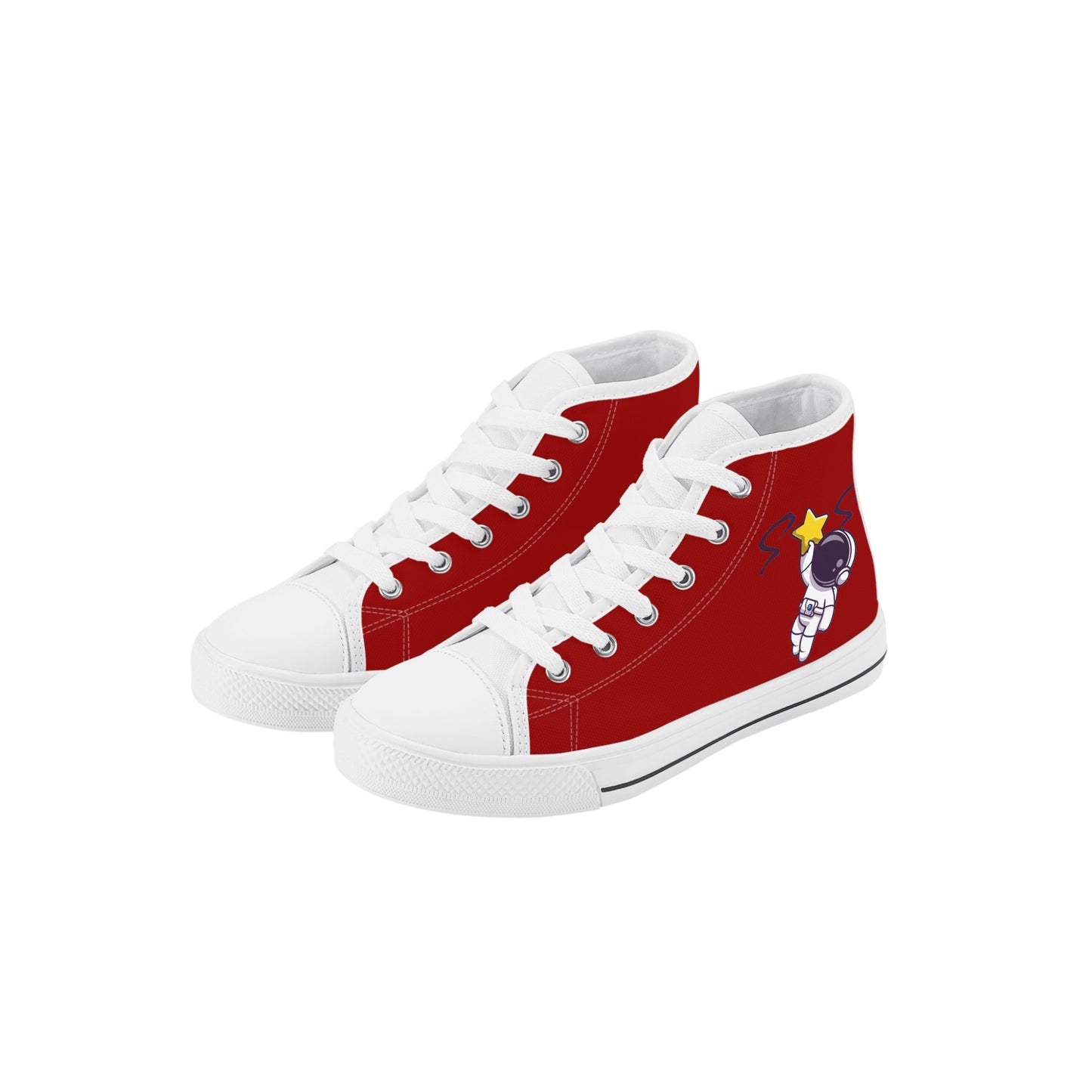 Space Man 23 Kids  Maroon High Top Star Kicks