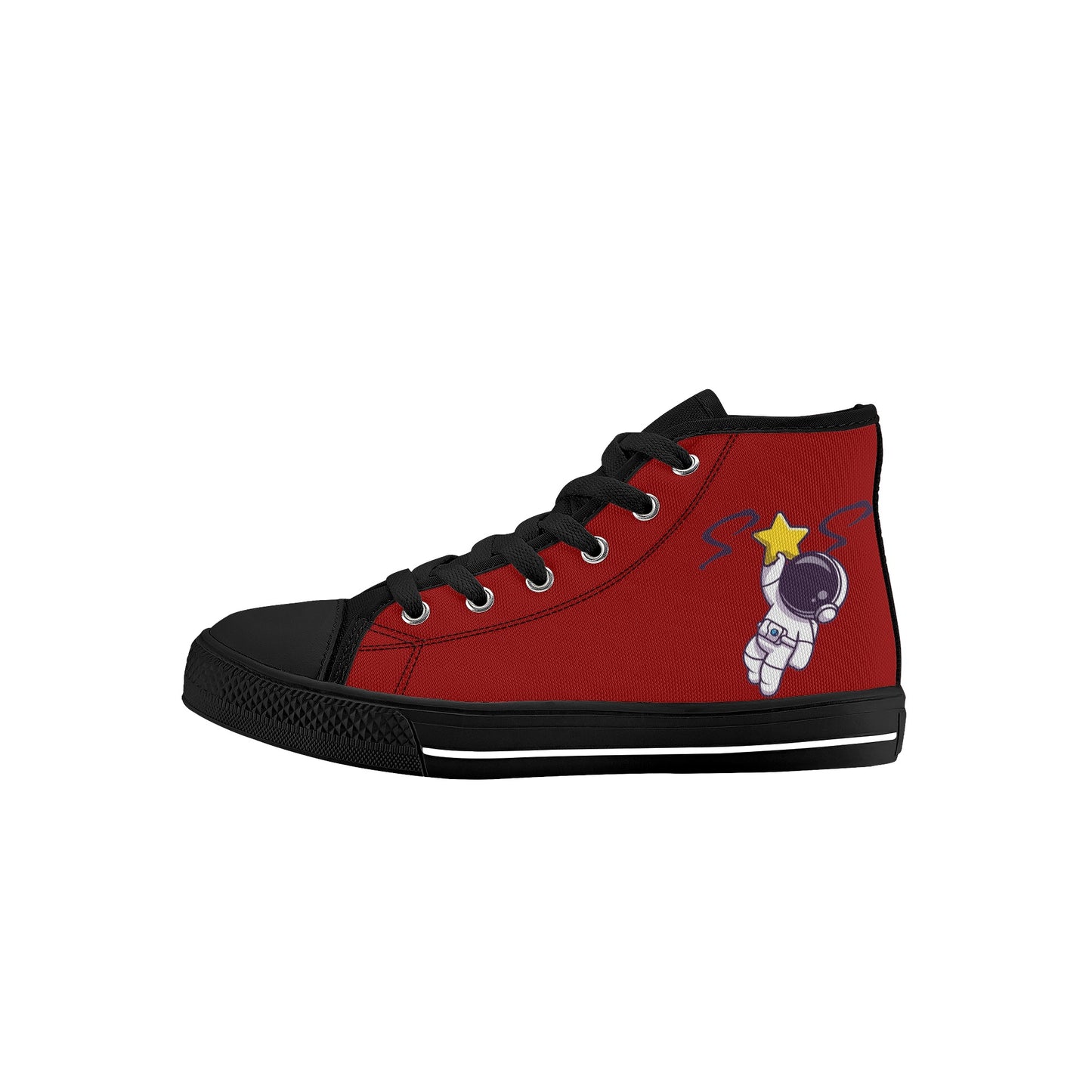 Space Man 23 Kids  Maroon High Top Star Kicks