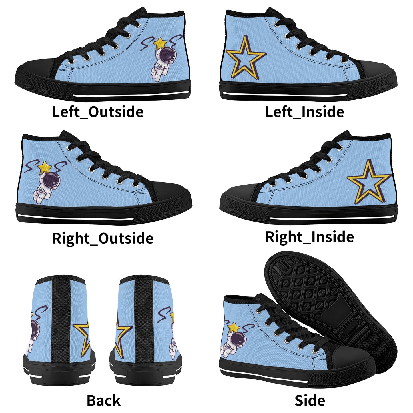 Space Man 23 Kids Sky Blue High Top Star Kicks