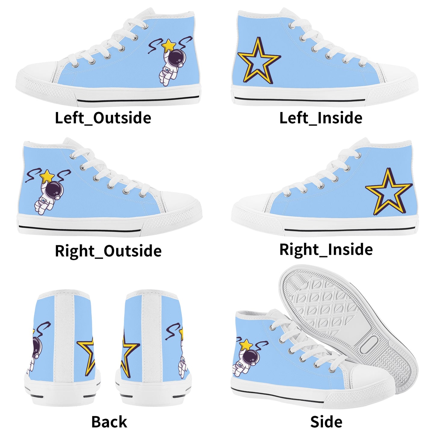 Space Man 23 Kids Sky Blue High Top Star Kicks