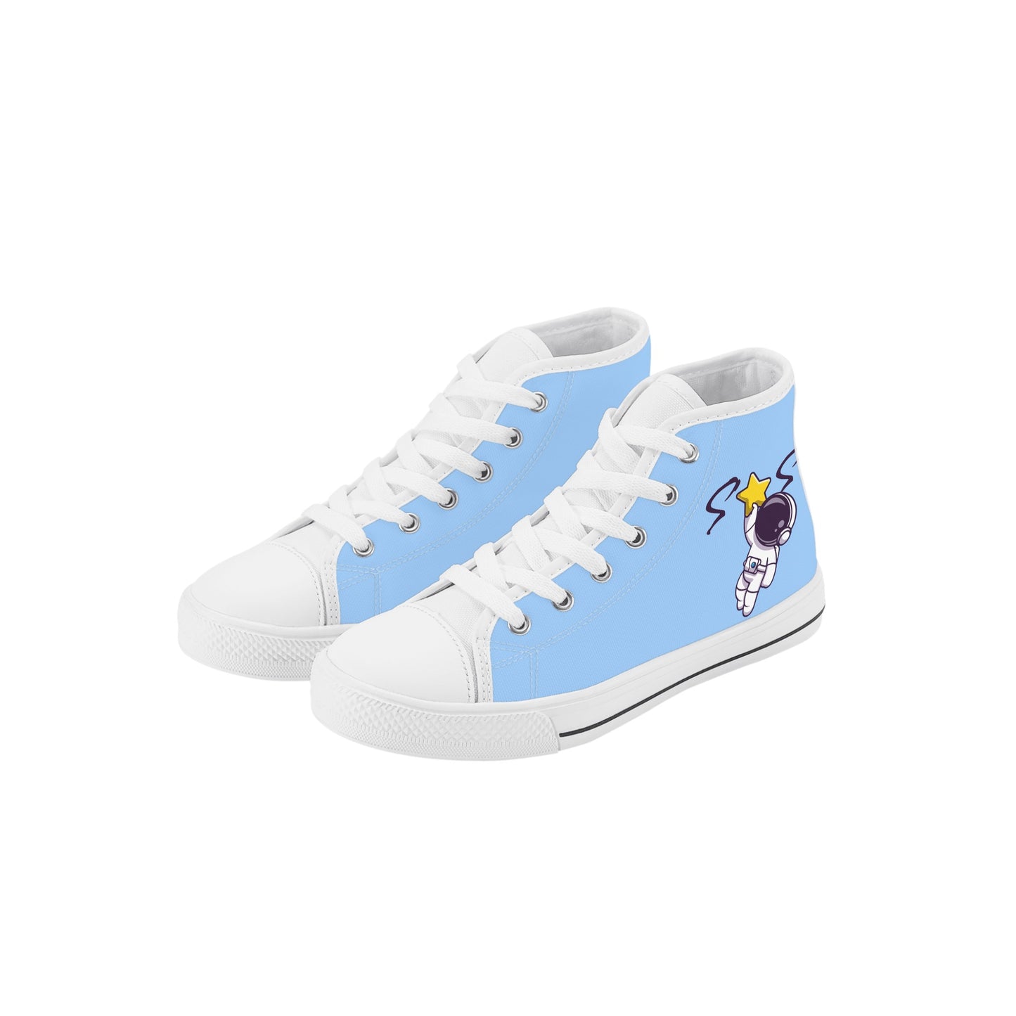 Space Man 23 Kids Sky Blue High Top Star Kicks