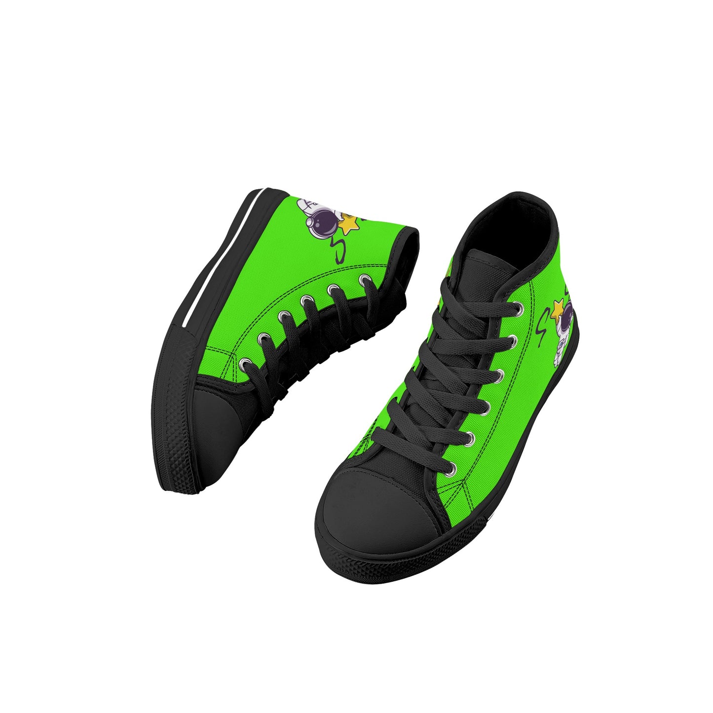 Space Man 23 Kids Goo Green High Top Star Kicks