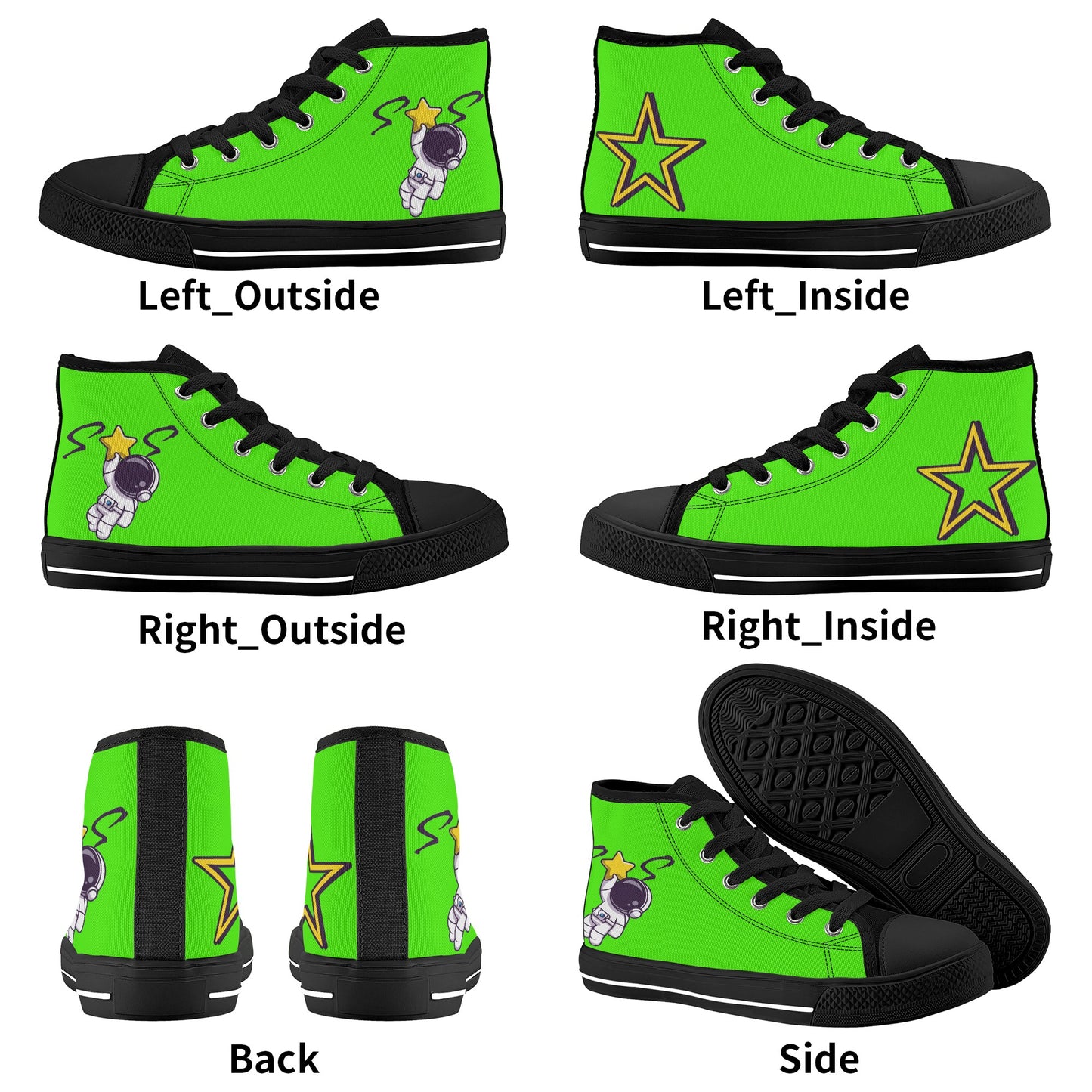 Space Man 23 Kids Goo Green High Top Star Kicks