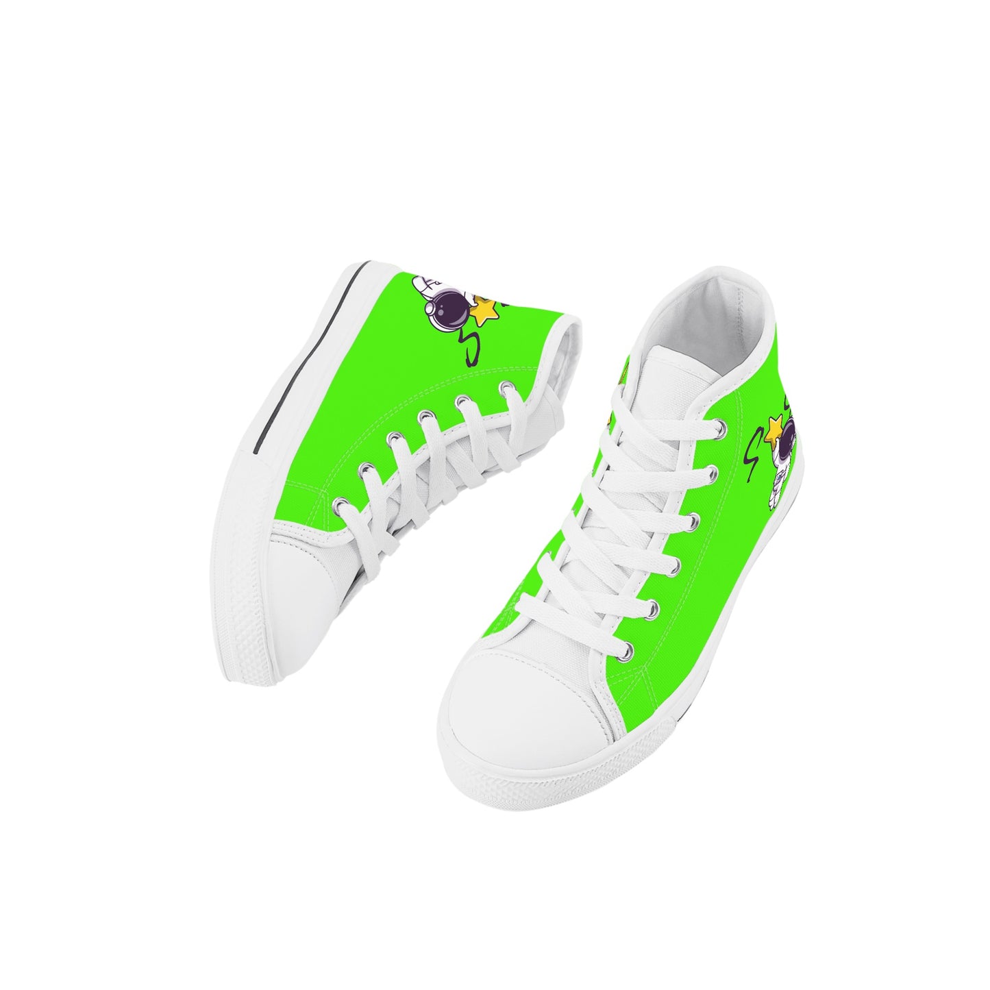 Space Man 23 Kids Goo Green High Top Star Kicks