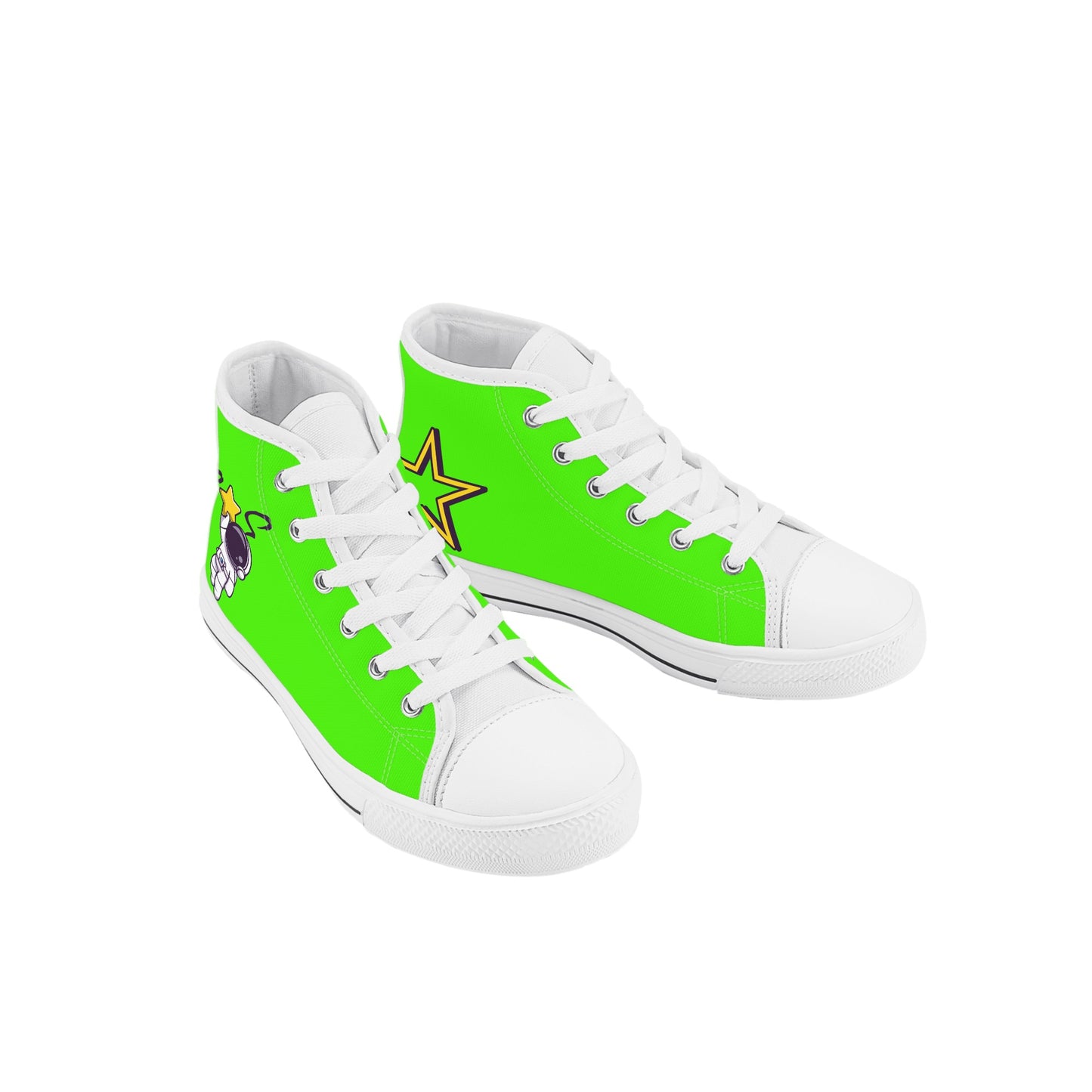 Space Man 23 Kids Goo Green High Top Star Kicks