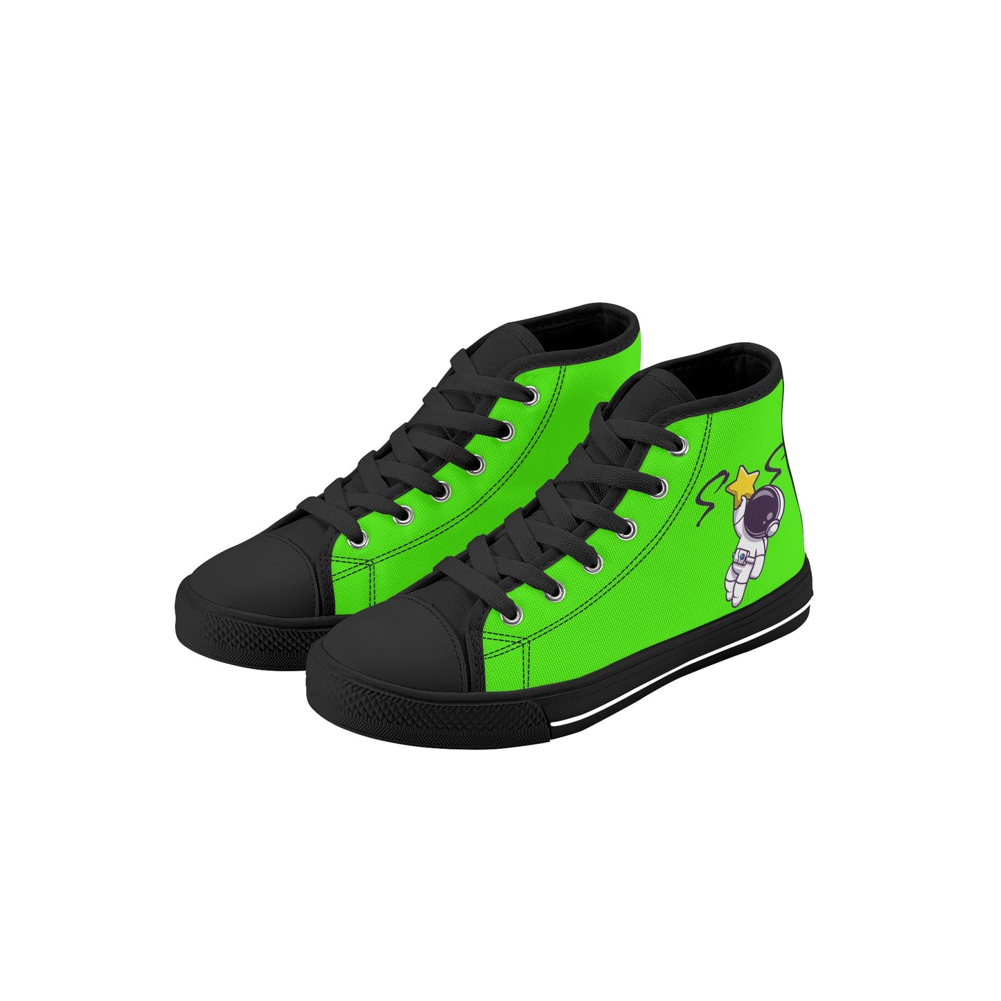 Space Man 23 Kids Goo Green High Top Star Kicks