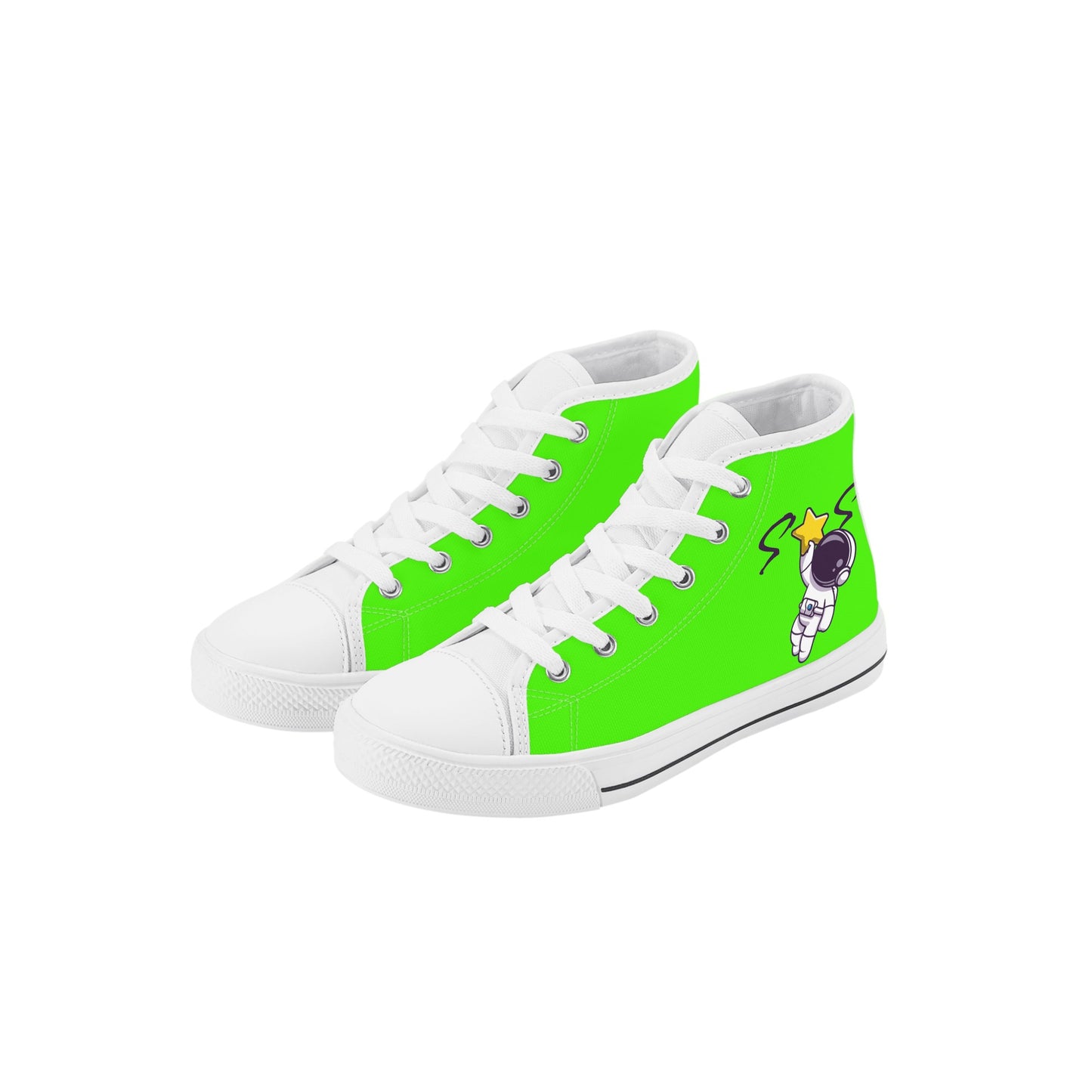 Space Man 23 Kids Goo Green High Top Star Kicks