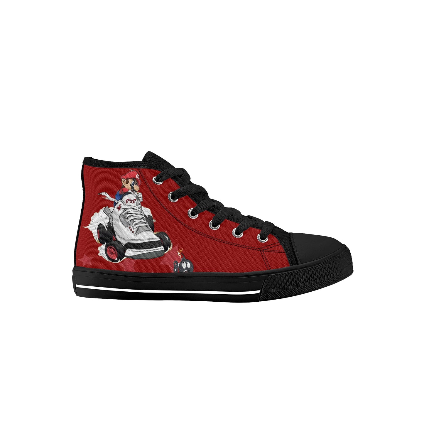 S.I.Y.L (Stay In Your Lane) Kids Black High Top Star Kicks