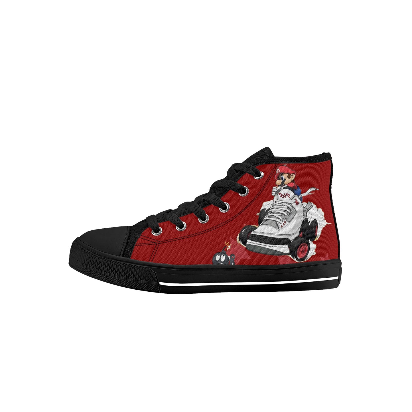 S.I.Y.L (Stay In Your Lane) Kids Black High Top Star Kicks