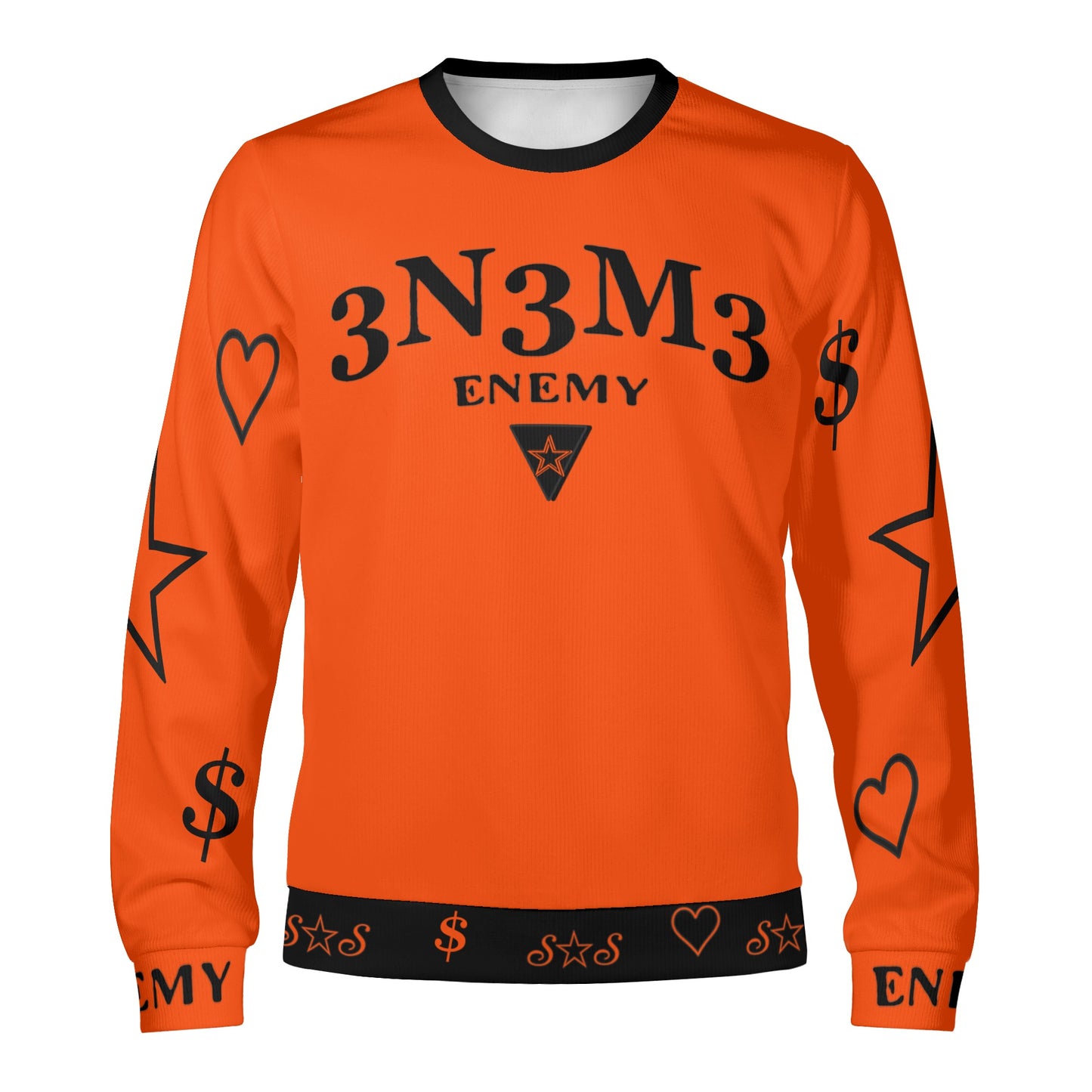 3.N.3.M.3 Enemy S.O.S Limited Edition Black/DarkOrange Adult Crewneck Sweatshirt