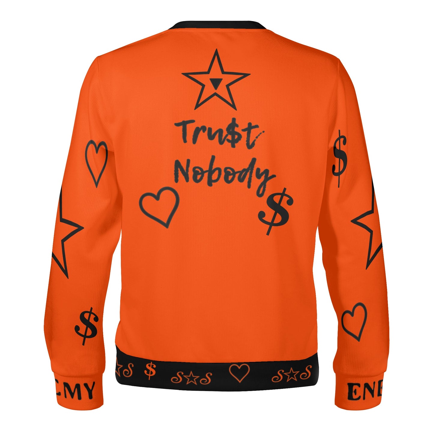 3.N.3.M.3 Enemy S.O.S Limited Edition Black/DarkOrange Adult Crewneck Sweatshirt