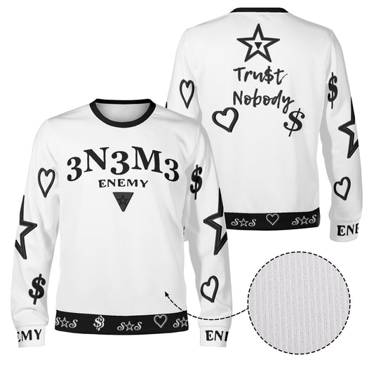 3.N.3.M.3 Enemy S.O.S Limited Edition Black/White Adult Crewneck Sweatshirt