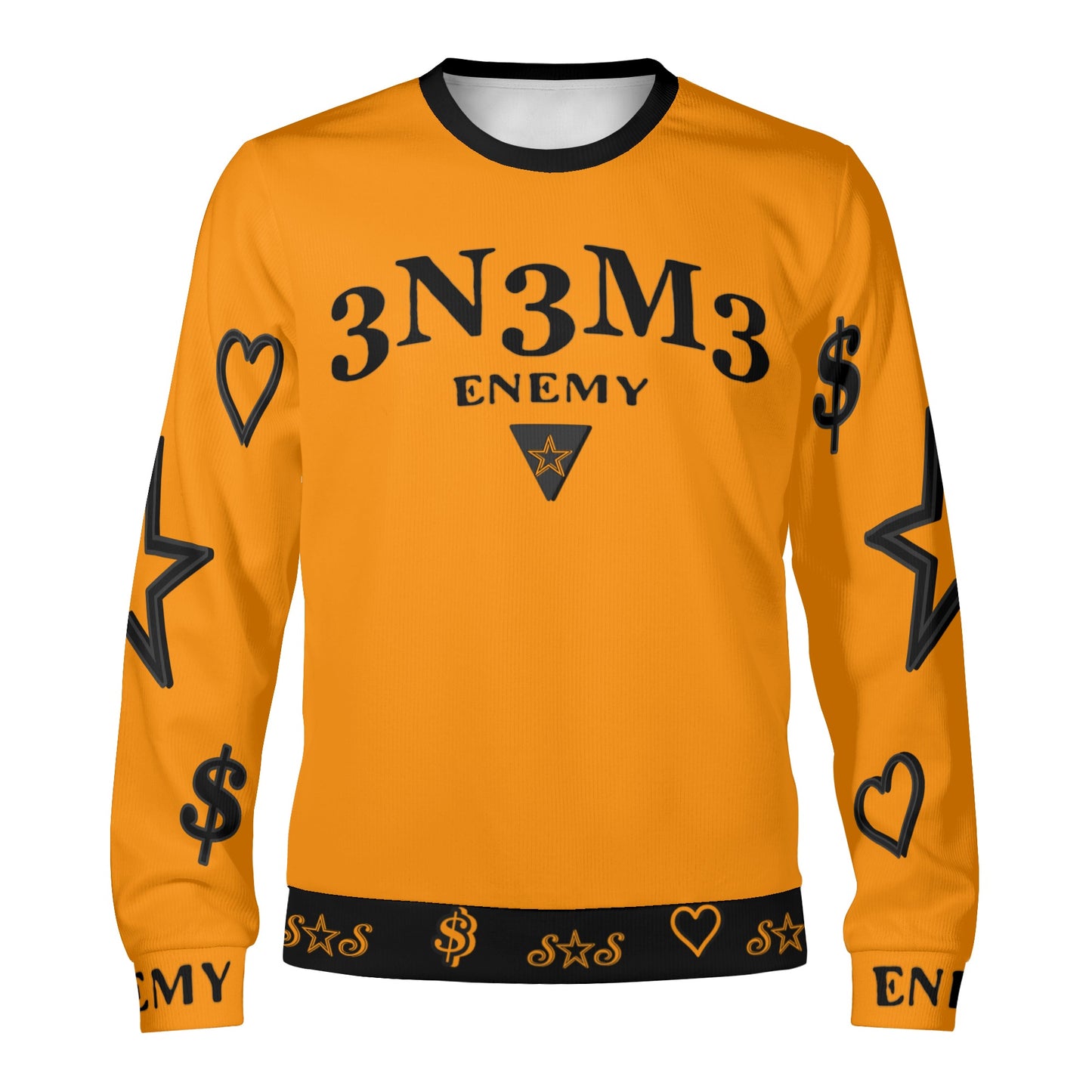 3.N.3.M.3 Enemy S.O.S Limited Edition Black/Orange Adult Crewneck Sweatshirt