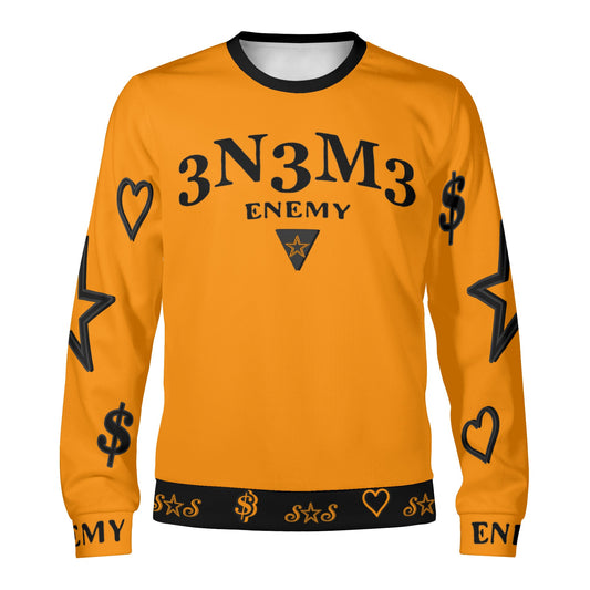 3.N.3.M.3 Enemy S.O.S Limited Edition Black/Orange Adult Crewneck Sweatshirt