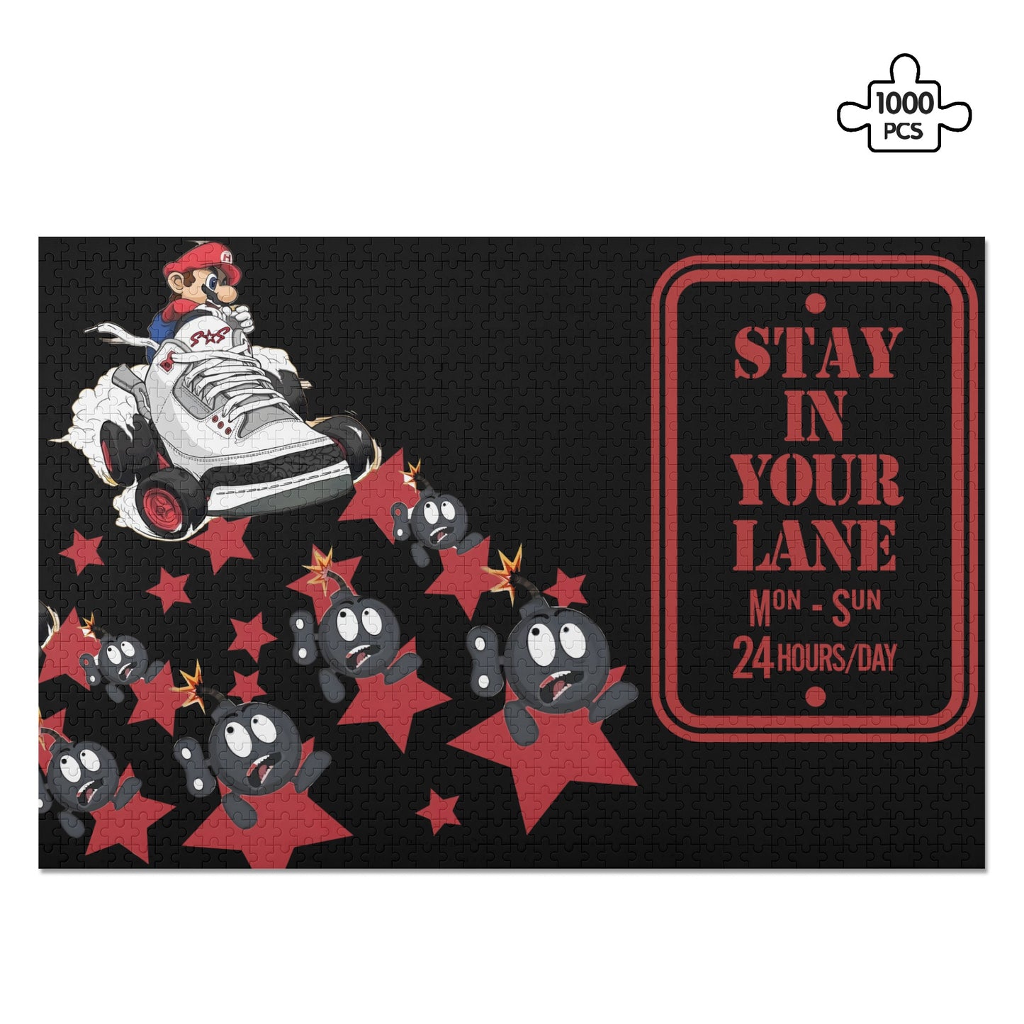 S.I.Y.L (Stay In Your Lane) Black Edition Wooden Picture Jigsaw (1000 Pcs)