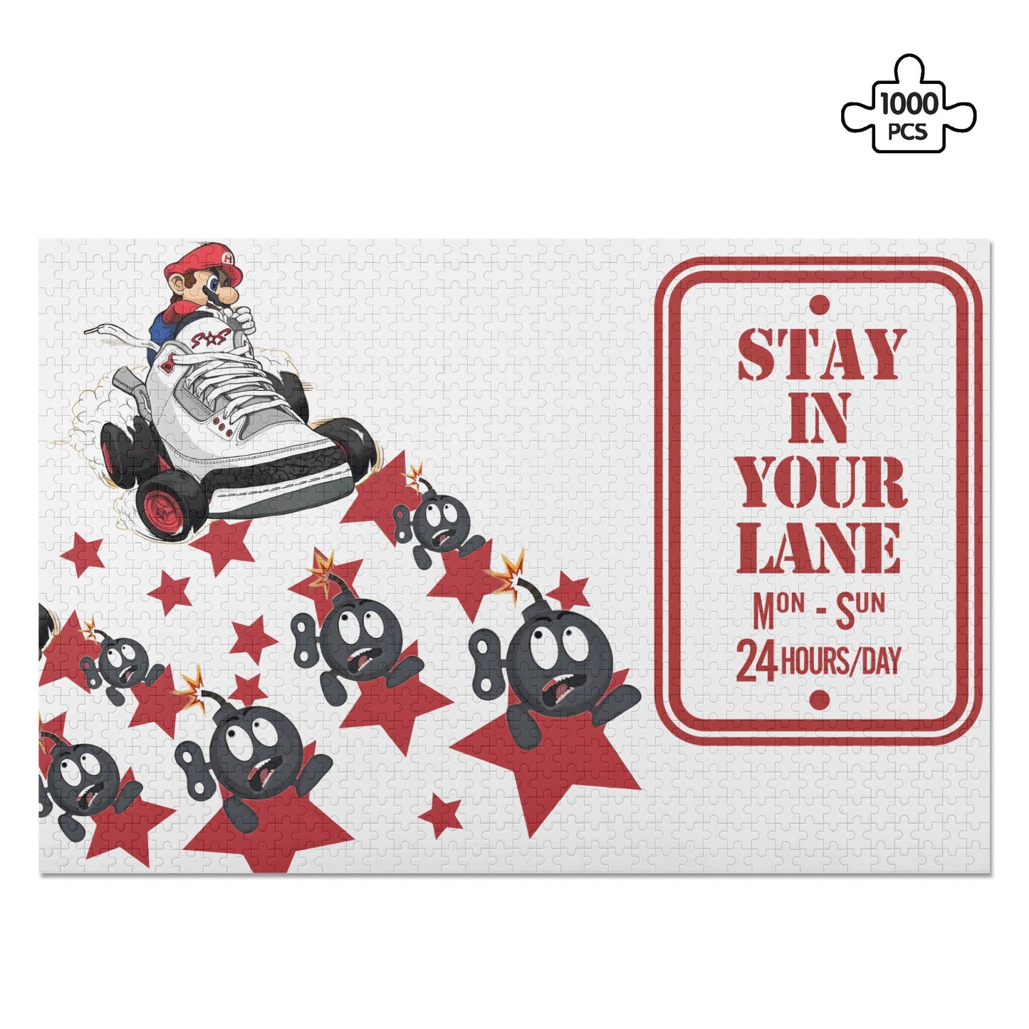 S.I.Y.L (Stay In Your Lane) White Edition Wooden Picture Jigsaw (1000 Pcs)