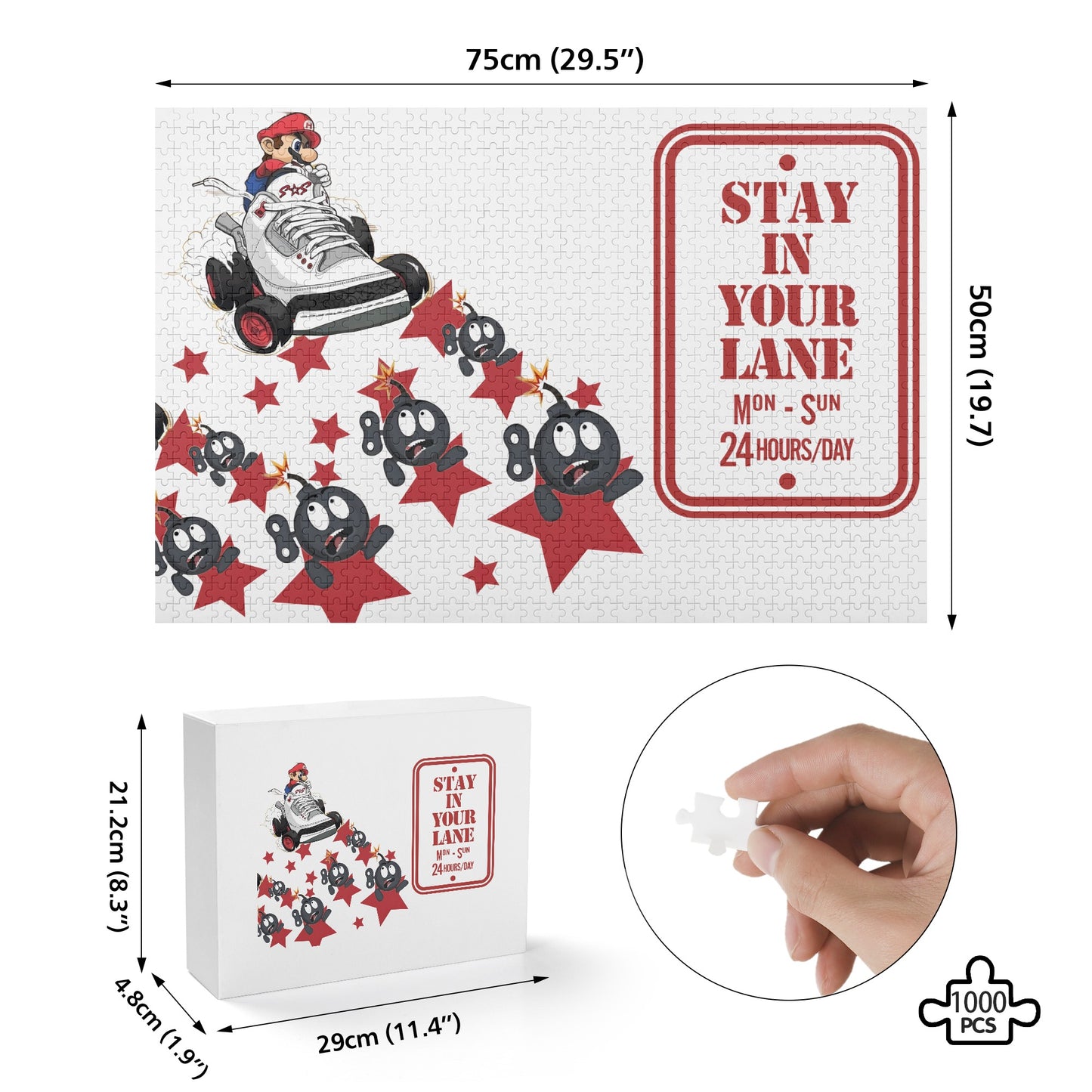 S.I.Y.L (Stay In Your Lane) White Edition Wooden Picture Jigsaw (1000 Pcs)